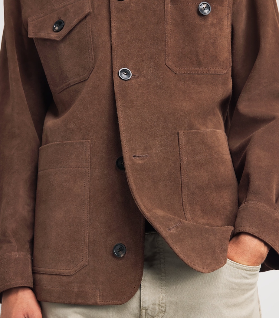 Purdey Mens Suede Lyall Jacket Coffee Image 3