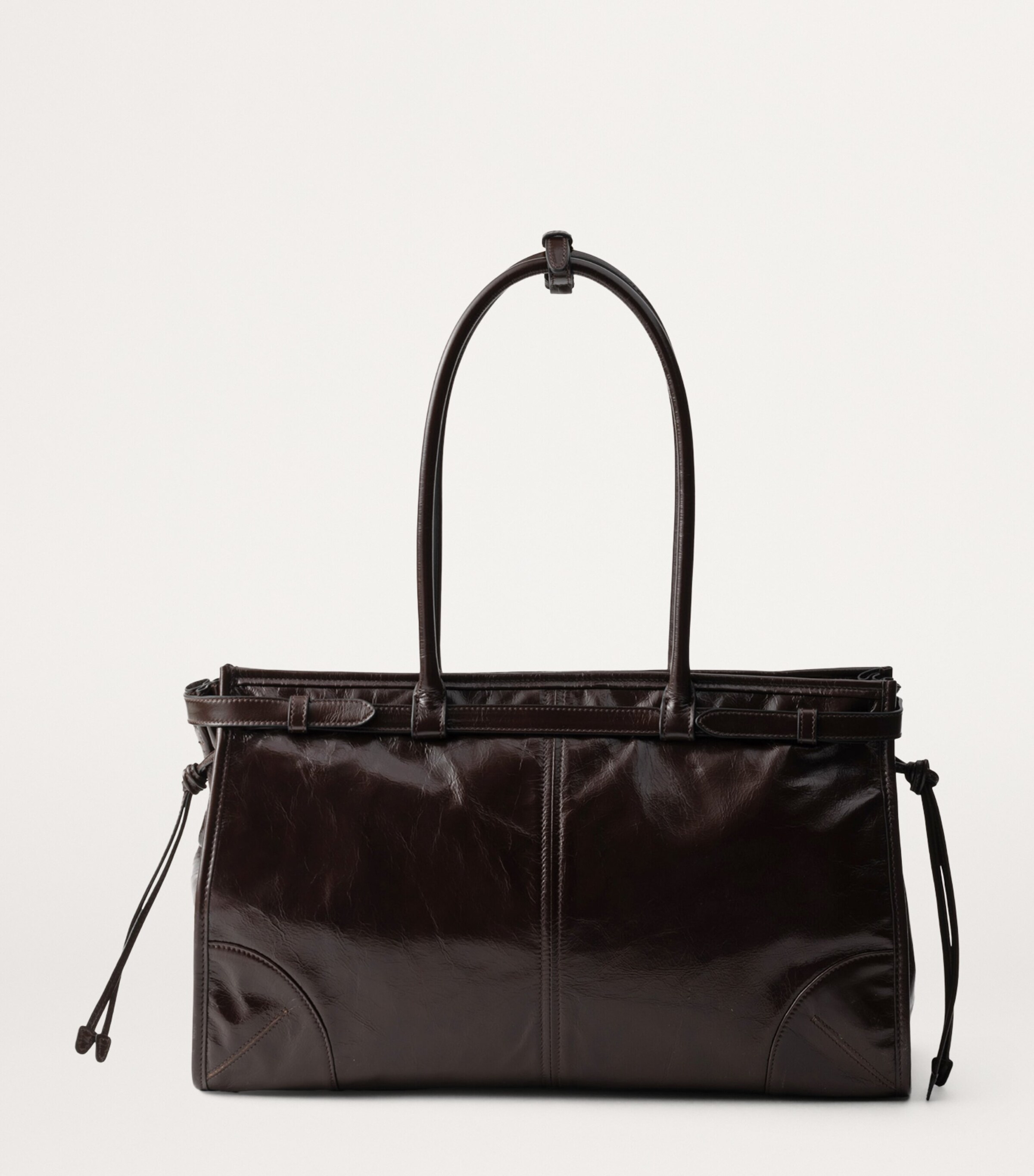 Prada Large Leather Buckled Tote Bag Image 3