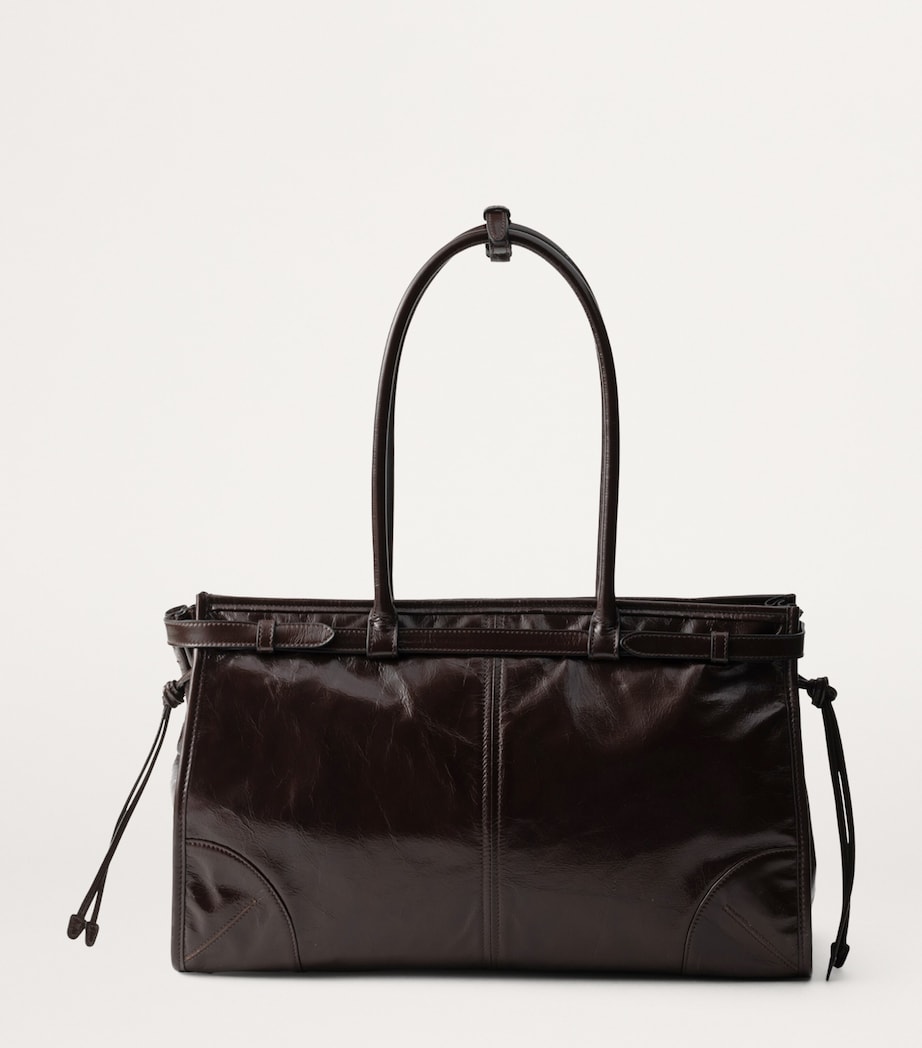 Prada Large Leather Buckled Tote Bag Image 3