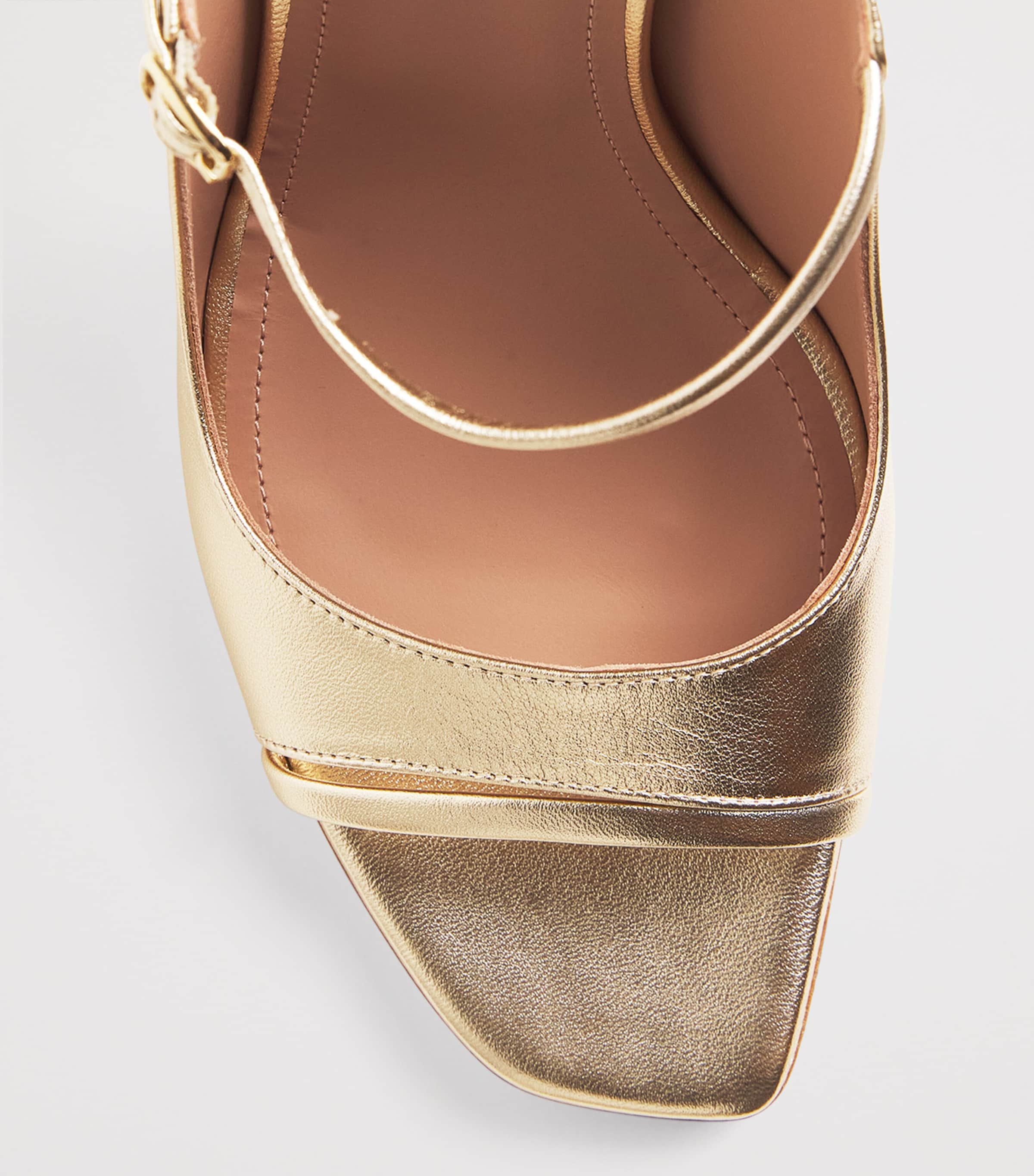 Malone Souliers x Harrods Metallic Leather Rania Heeled Mules 90 Antique Gold Image 6