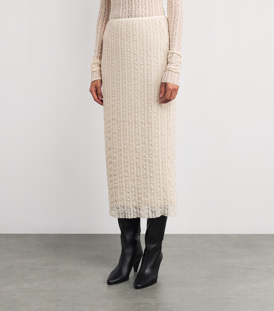 Lace Midi Skirt ECRU Image 3