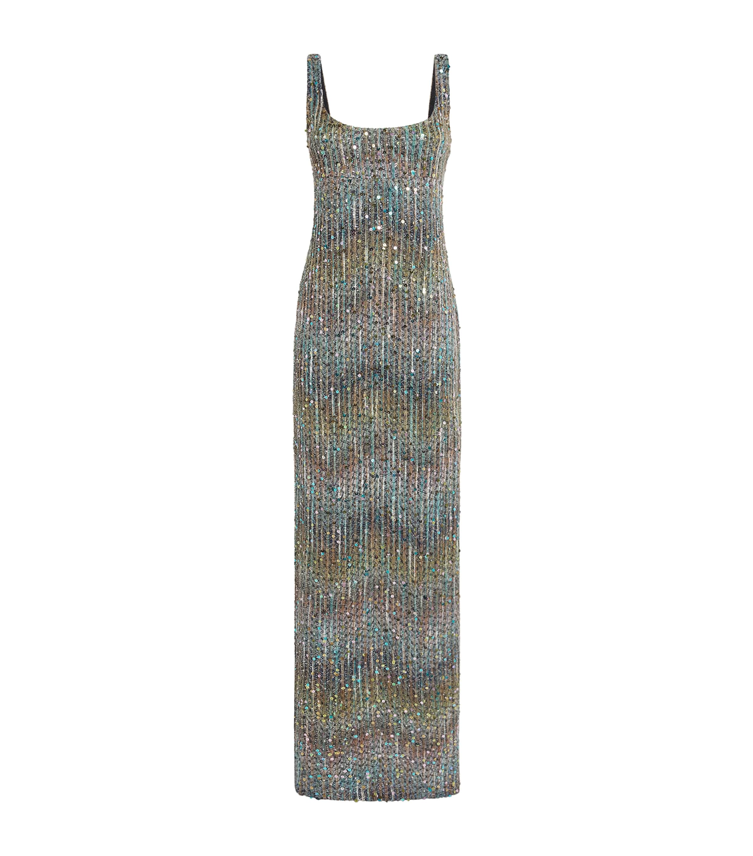 Missoni Womens Metallic Knit Maxi Dress Smsntmlt Brwn Bl Wht Image 1