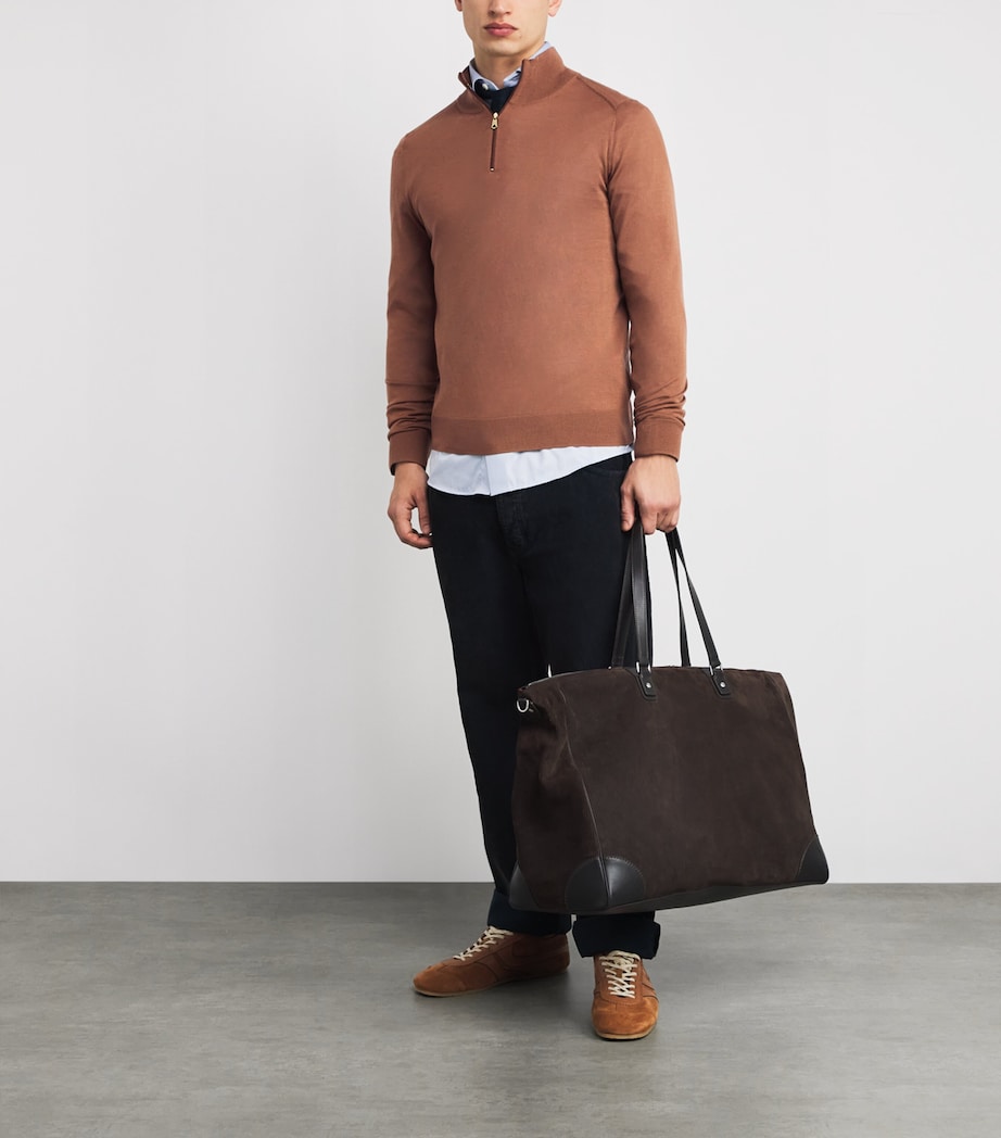 Merino Wool Quarter-Zip Sweater TERRACOTA -65 Image 2