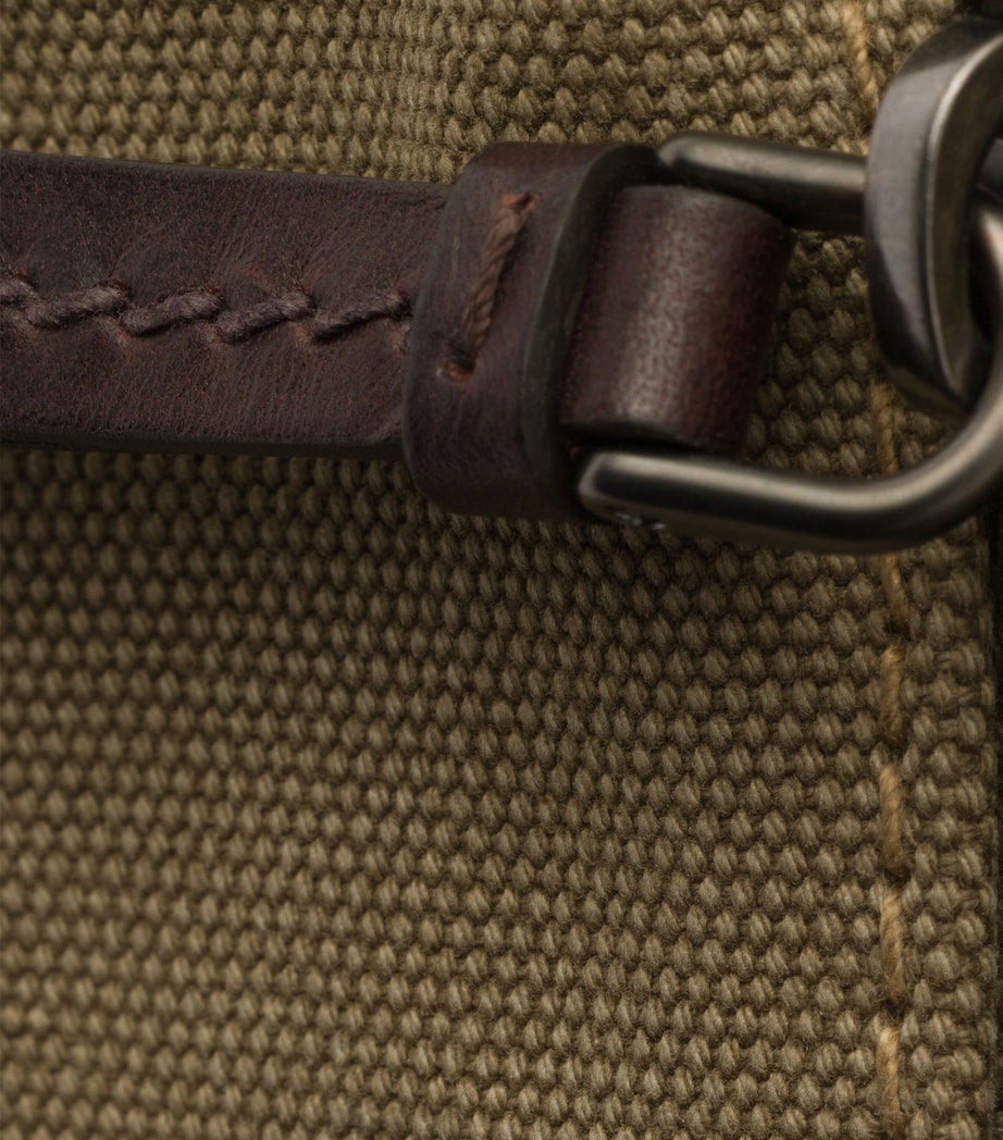 Prada Cotton-Leather Route Tote Bag Green Image 5
