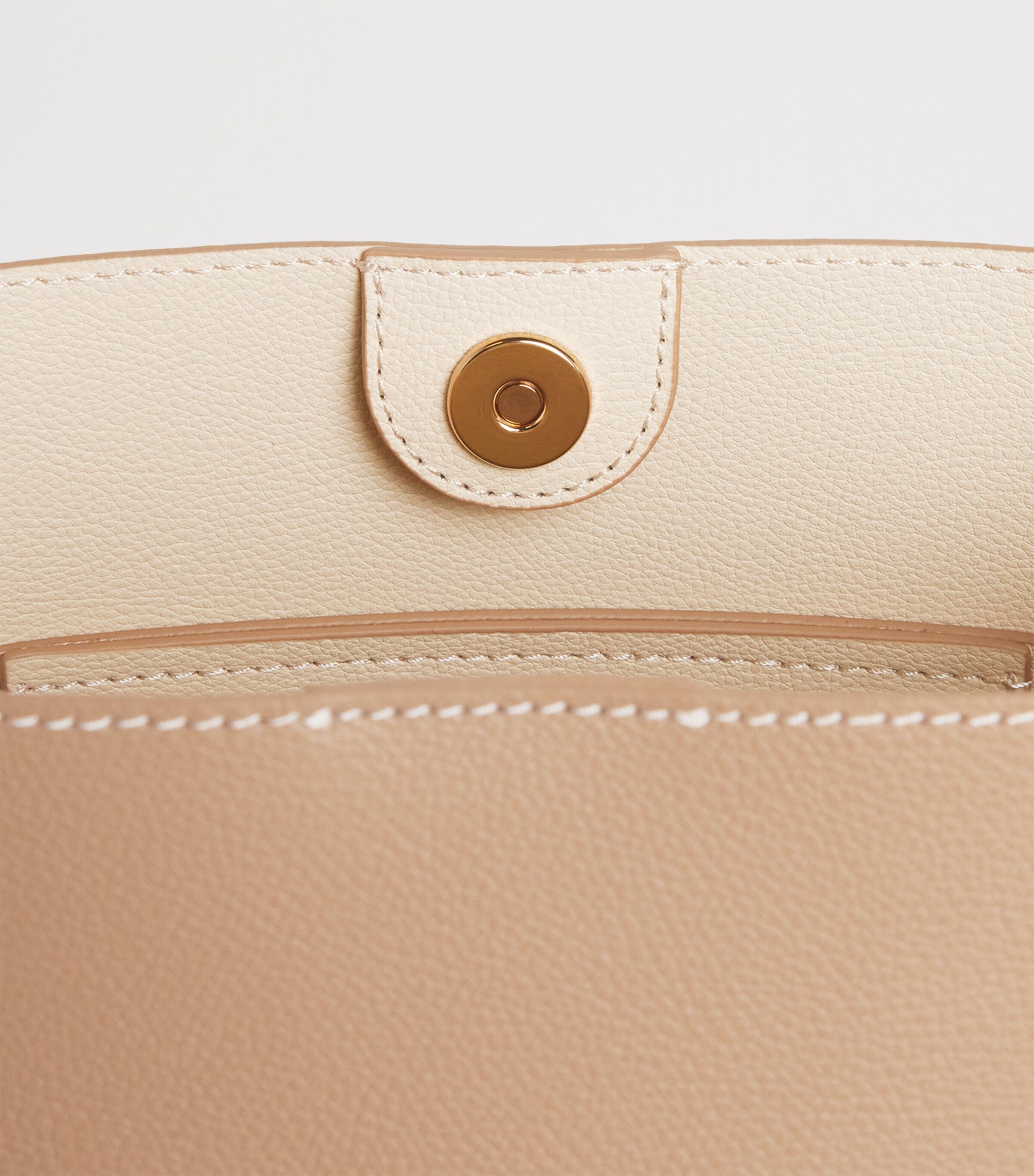 Claudie Pierlot Grained Leather Bucket Bag Beige Image 5