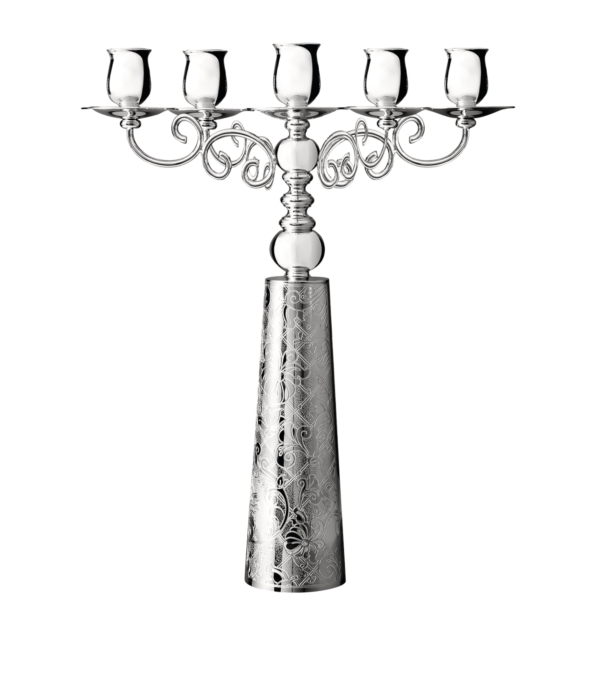 Shop Christofle Jardin D'eden Five-light Candelabra In Silver