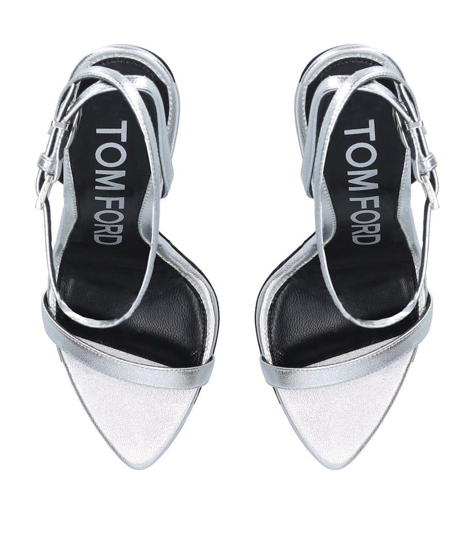 Leather Padlock Sandals 105 SILVER Image 4