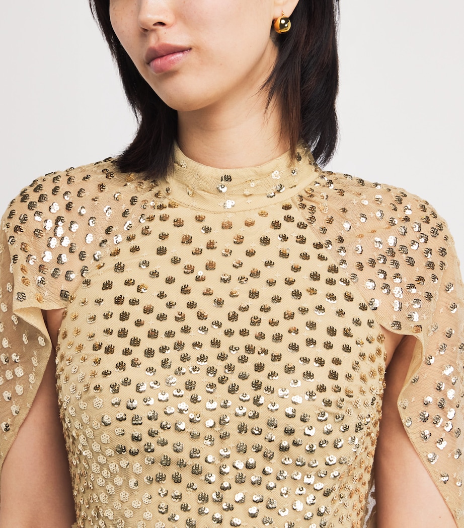 Sequin Scallop Gown HONEY Image 4