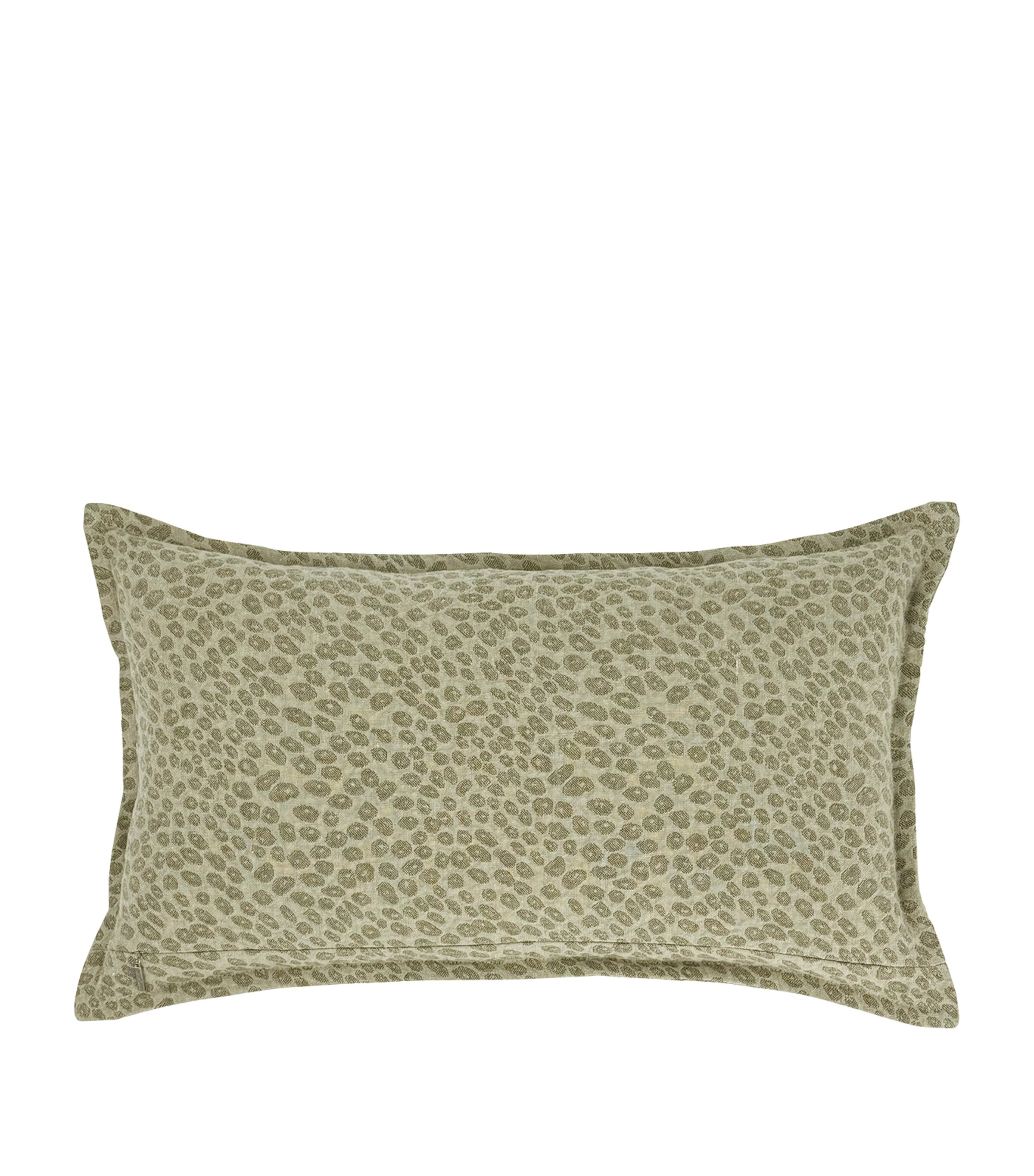 De Le Cuona Linen Leopard Kanoko Cushion (35cm x 60cm) Celadon Image 4