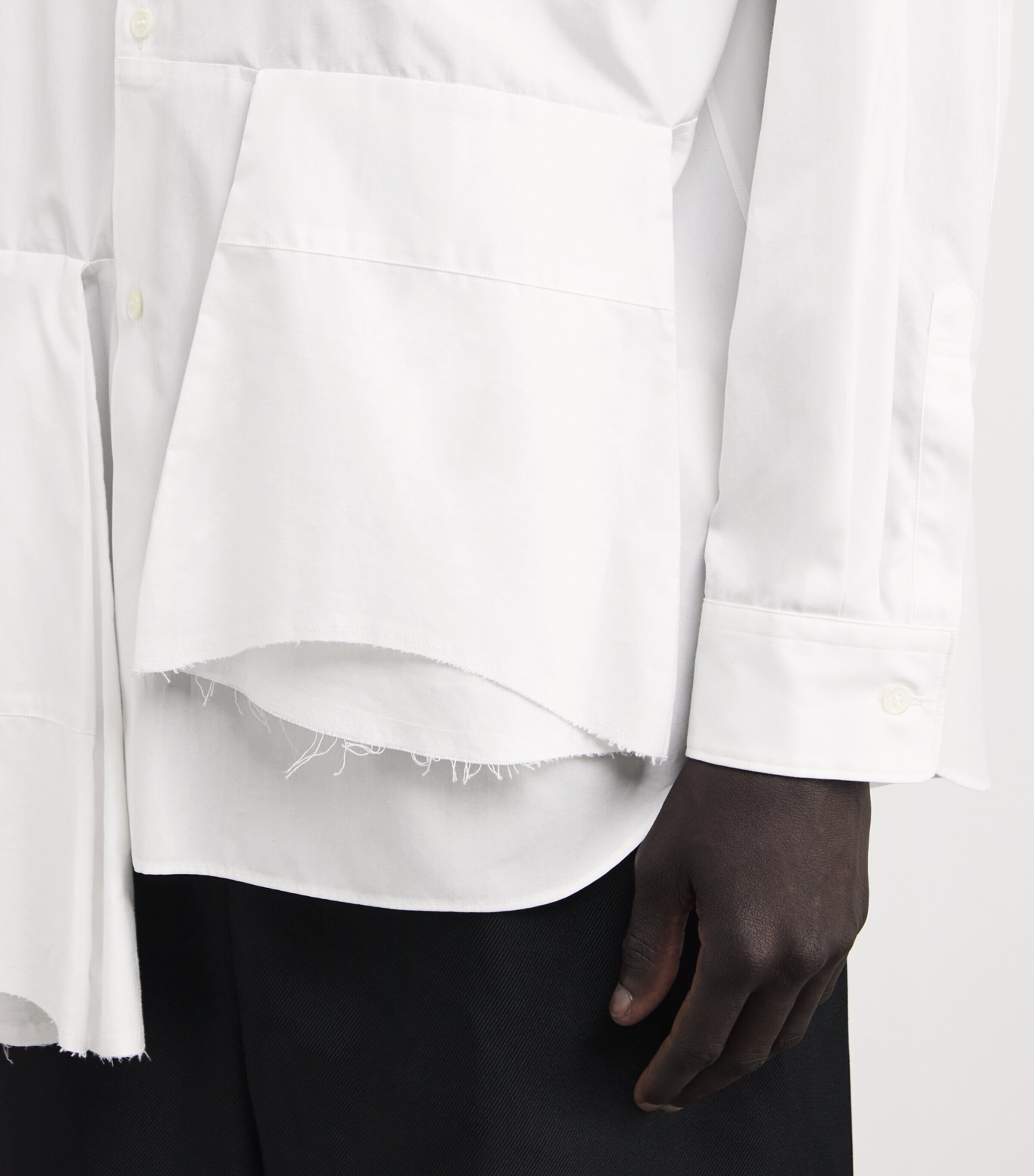 Comme Des Garçons Homme Plus White Cotton Open-Panel Shirt