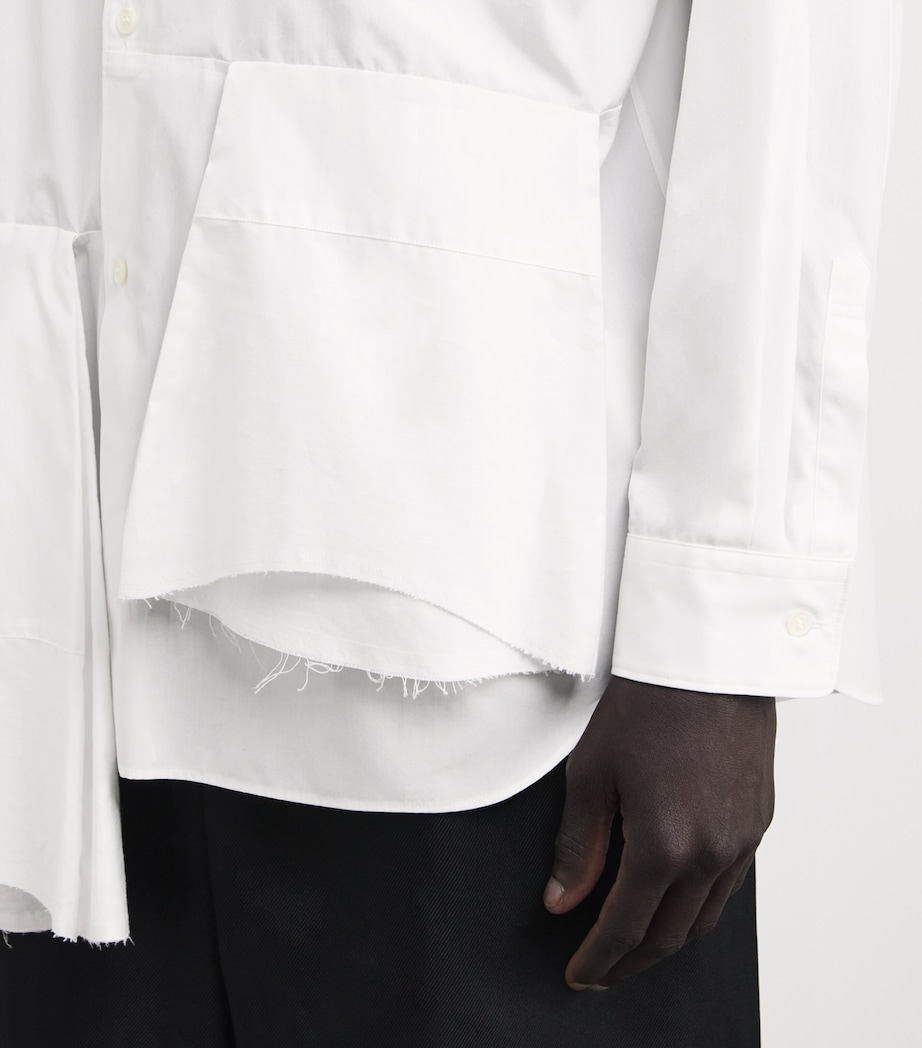 Comme Des Garçons Homme Plus Mens Cotton Open-Panel Shirt White X Off White Image 6