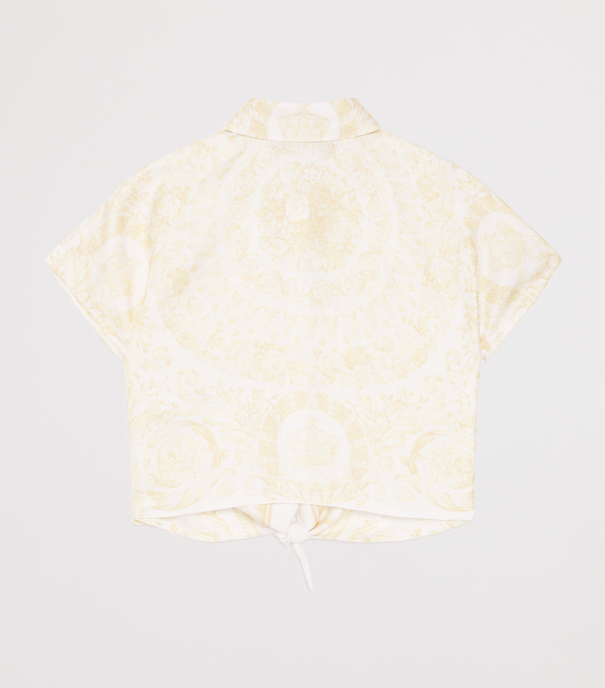 Silk Twill Barocco Shirt (6-14 Years) 5Y570 WSHED OUT GOLD Image 2