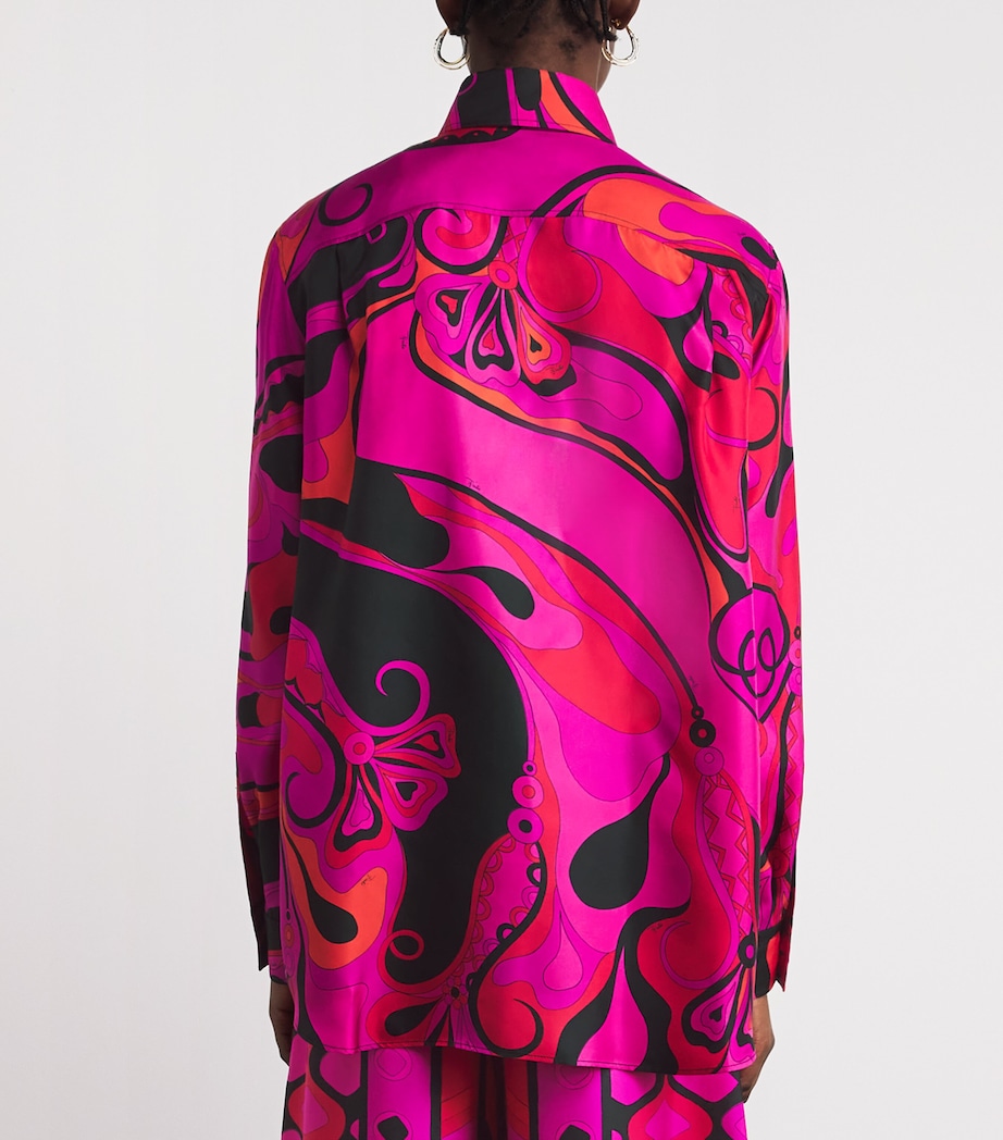PUCCI Womens Silk Oversized Orchidee Shirt Fuchsia Image 5