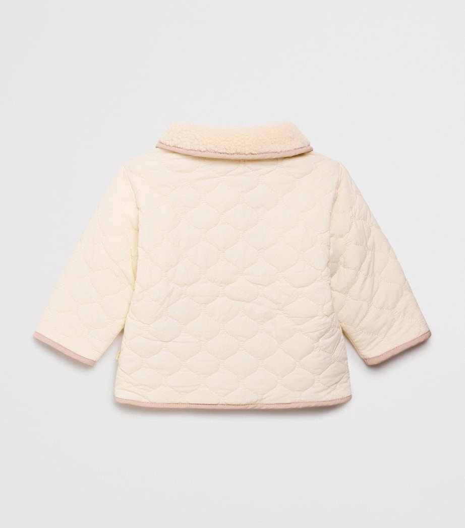 Borg Reversible Quilted Jacket (6 Months - 3 Years) MILK Image 2