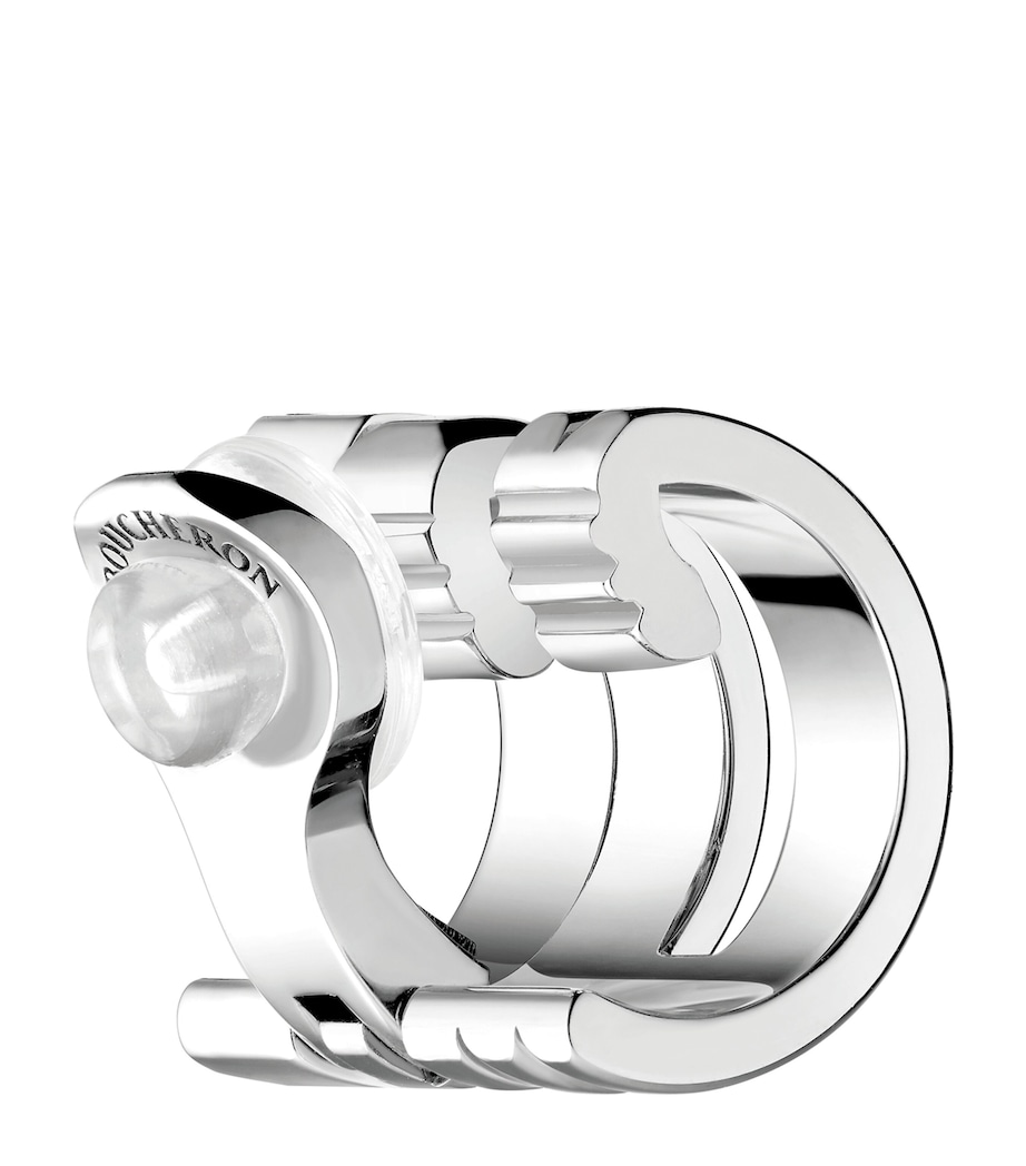 White Gold and Diamond Quatre Single Ear Clip SILVERED Image 3