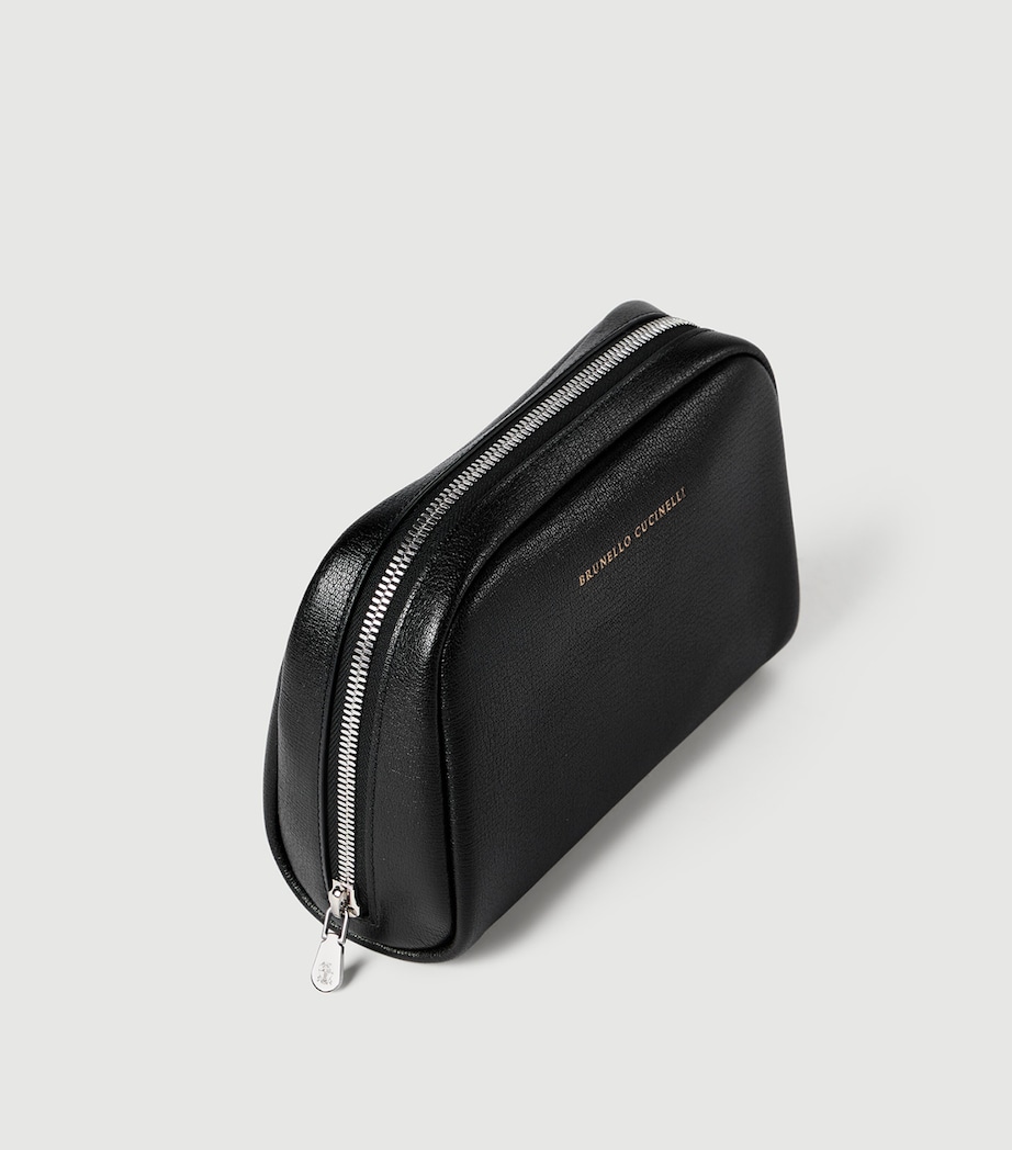 Brunello Cucinelli Leather Logo Zip-Up Case Image 2