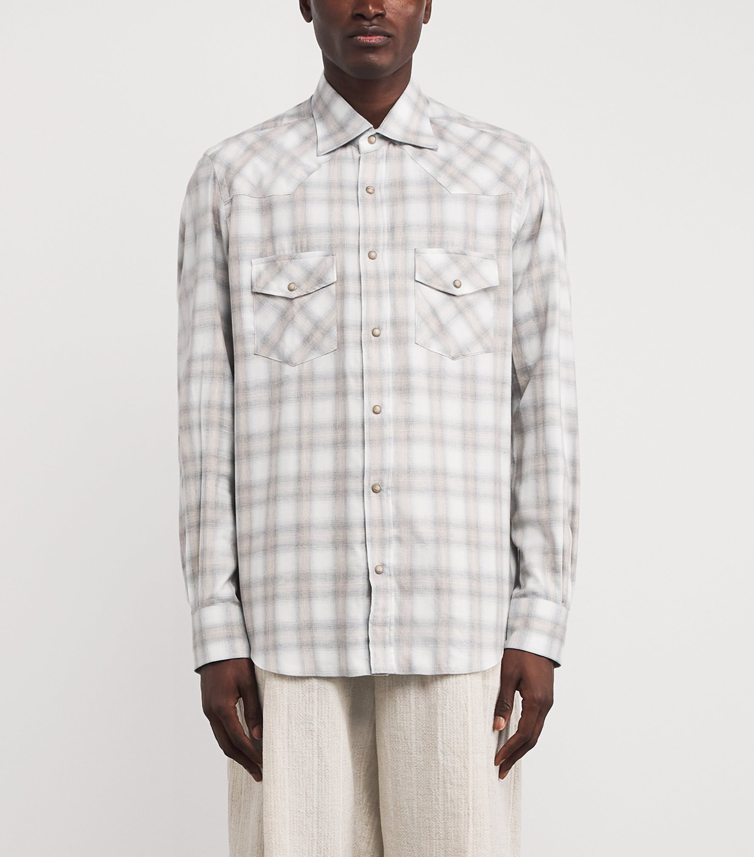 Cotton-Blend Check Texas Shirt SABBIA Image 3