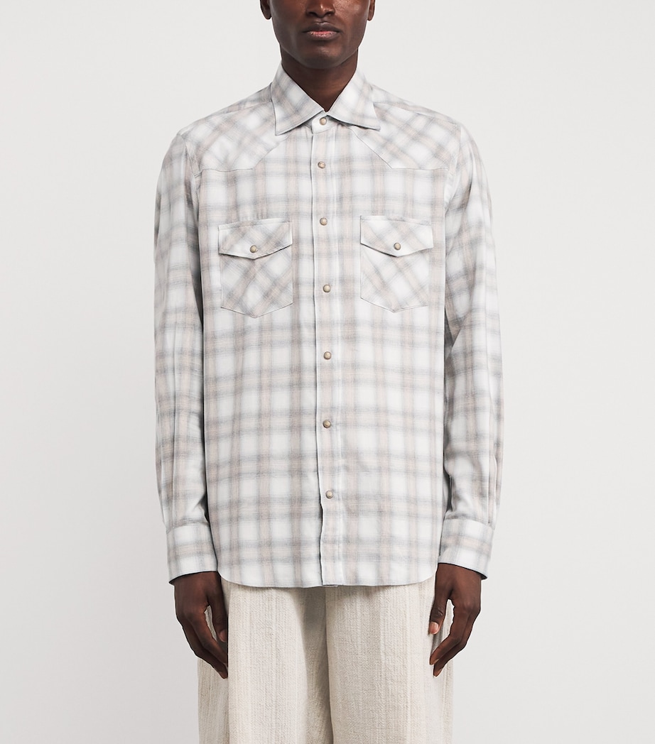 Cotton-Blend Check Texas Shirt SABBIA Image 3