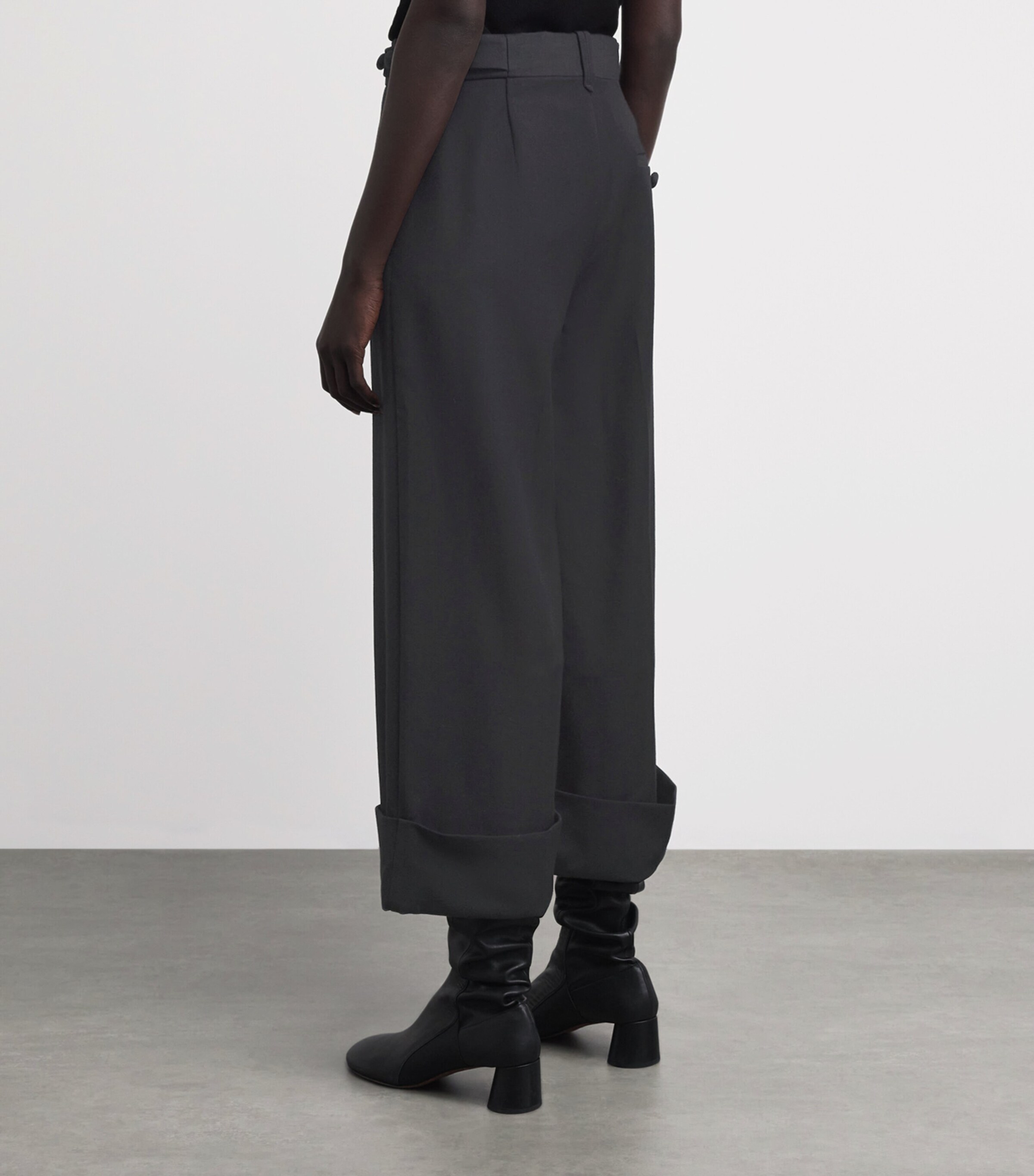 CAMILLA AND MARC Womens Wool Cropped Caius Manstyle Trousers Dblk Black Image 5