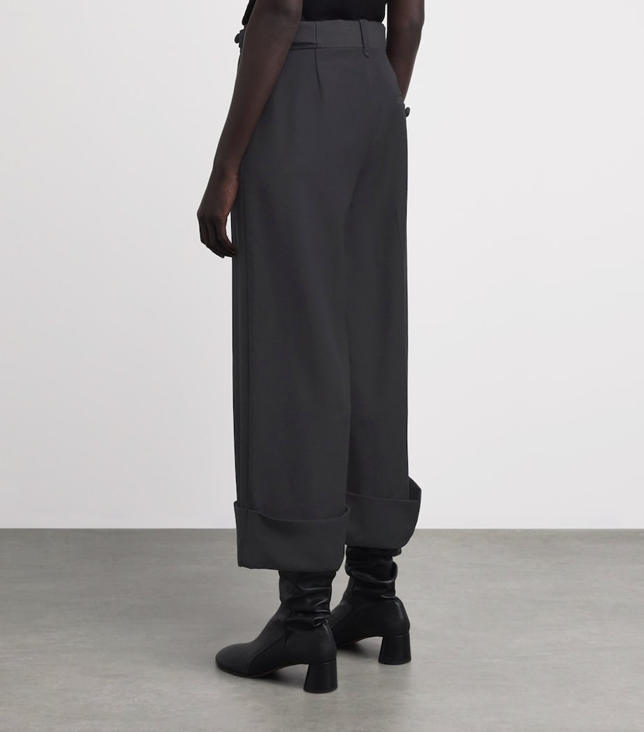 CAMILLA AND MARC Womens Wool Cropped Caius Manstyle Trousers Dblk Black Image 5