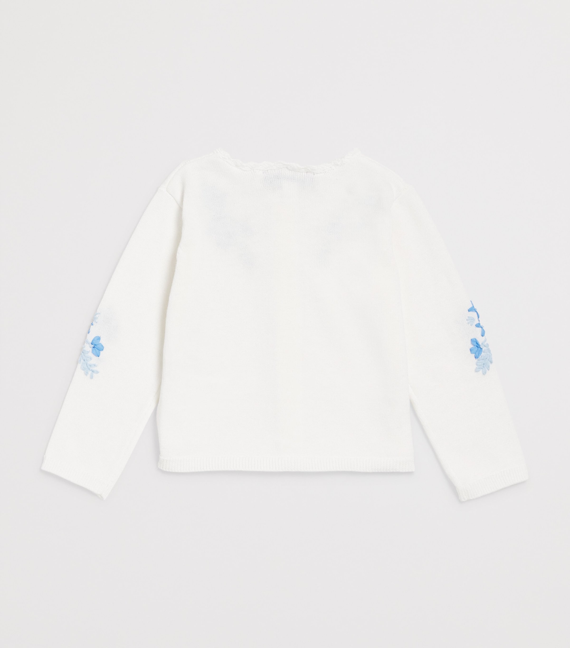 Cotton Floral Embroidered Cardigan (3 Months – 4 Years) 45BLEU ÉLÉCTRIQUE Image 2