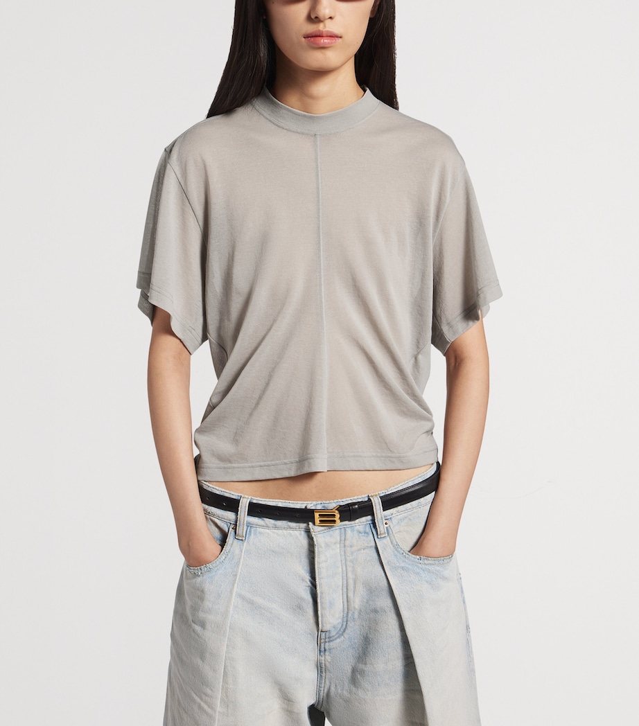 Balenciaga Womens Cotton Transparent T-Shirt Image 5