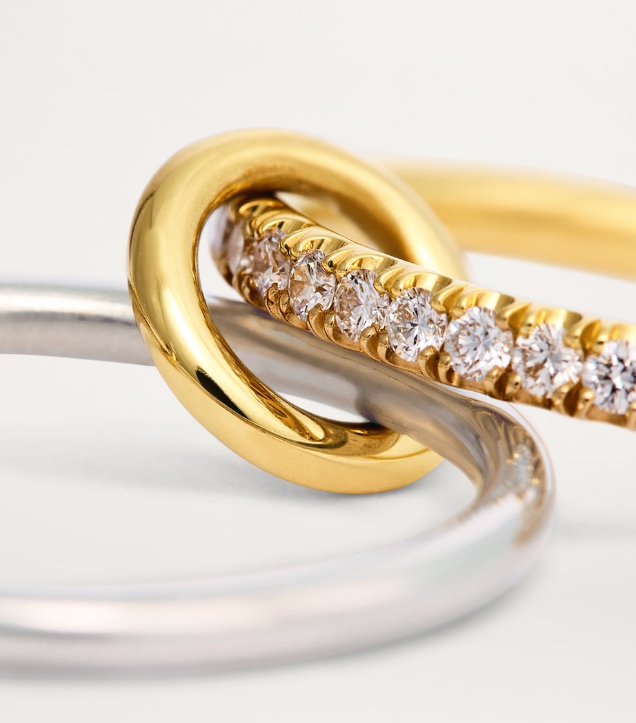 Mixed Gold and Diamond Leo Petite Ring MIXED GOLD Image 6