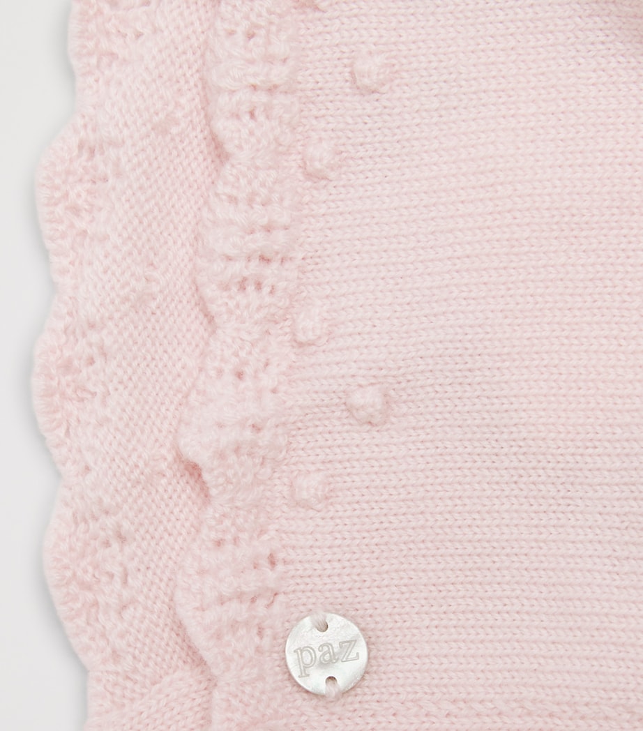 Paz Rodriguez Cotton Knit Bonnet (0-24 Months) Light Pink Image 3