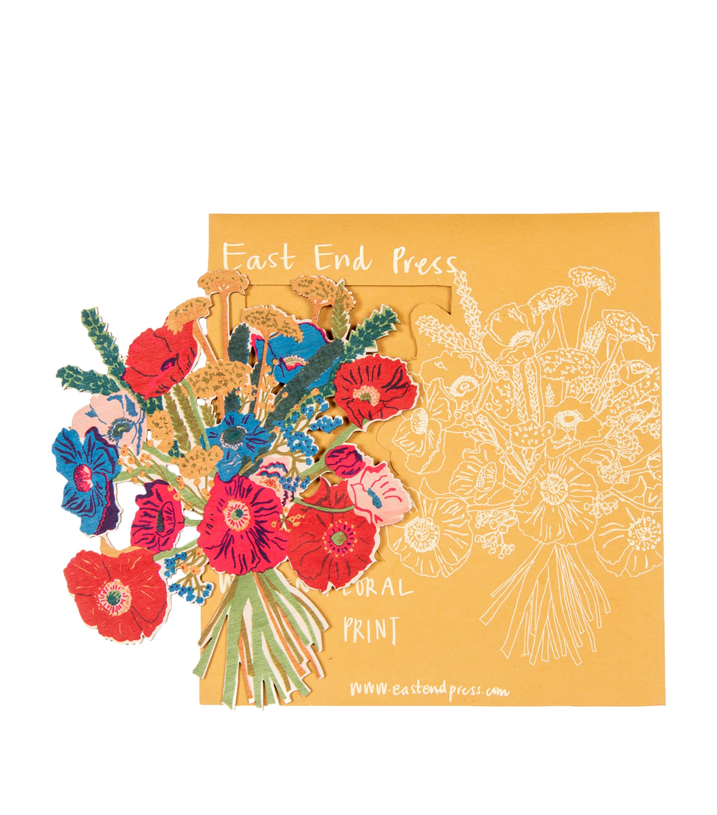 East End Press Poppy Bouquet Decorative Wreath Mixed Image 1