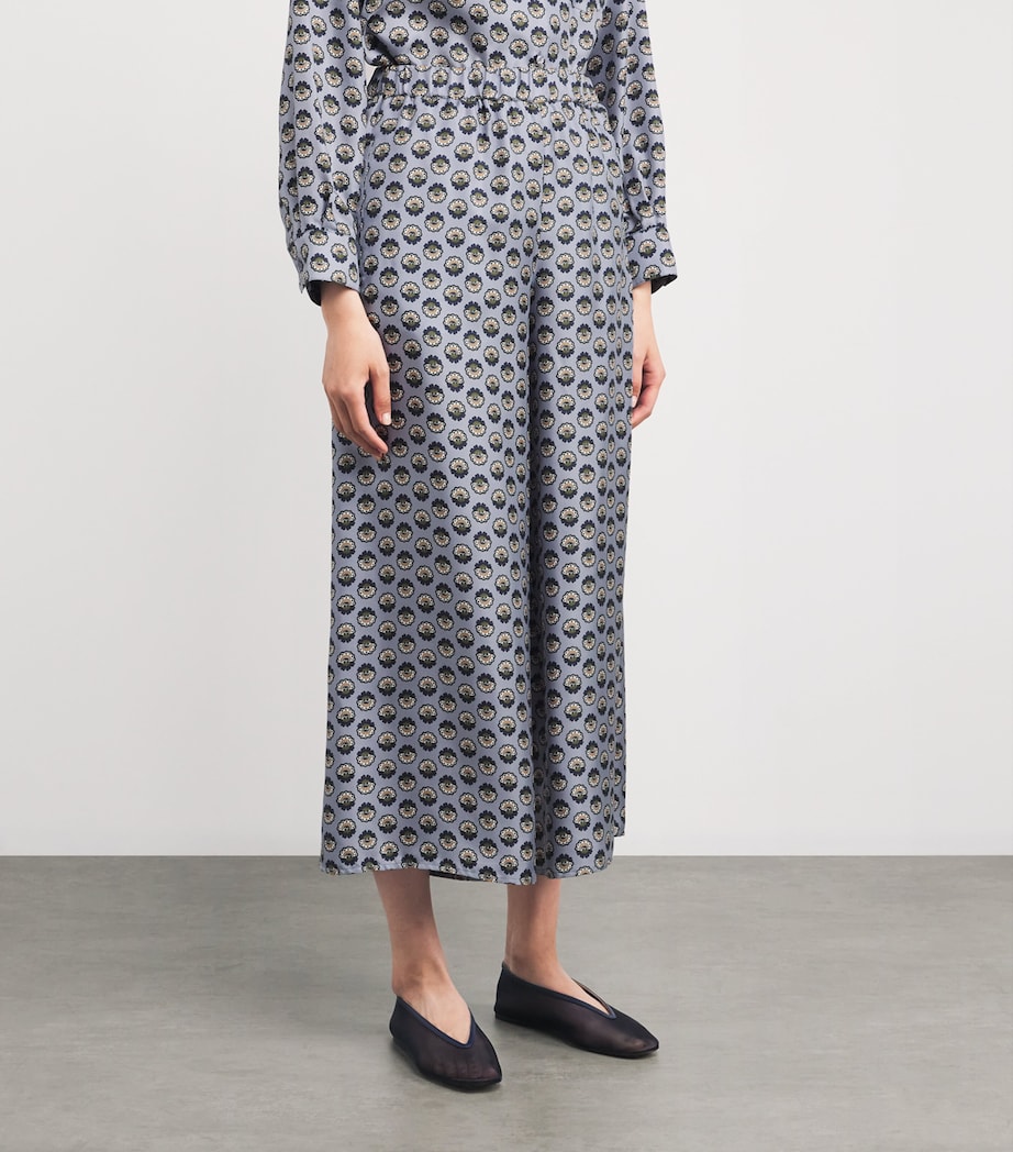 Silk Printed Trousers LIGHT BLUE Image 3