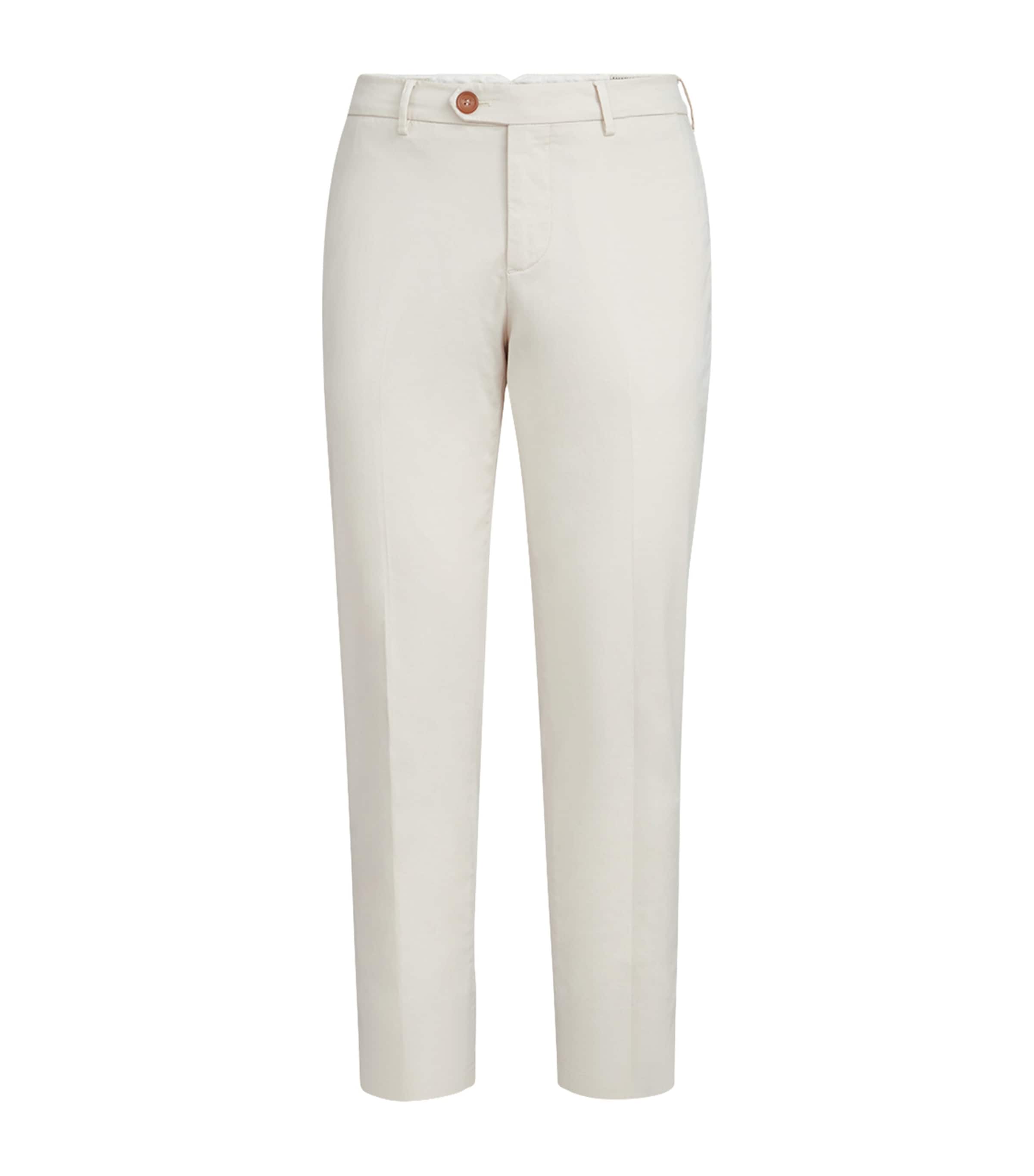 Brunello Cucinelli Mens Pima Cotton Comfort Gabardine Trousers Image 1