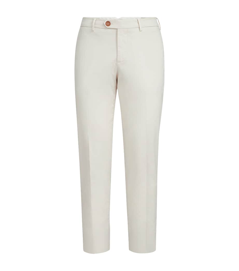 Brunello Cucinelli Mens Pima Cotton Comfort Gabardine Trousers Image 1