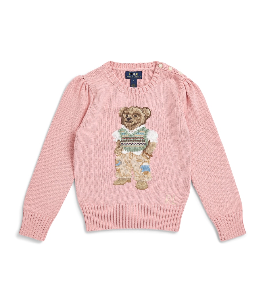 Ralph Lauren Kids Polo Bear Sweater (7-14 Years) Adirondack Rose Image 1