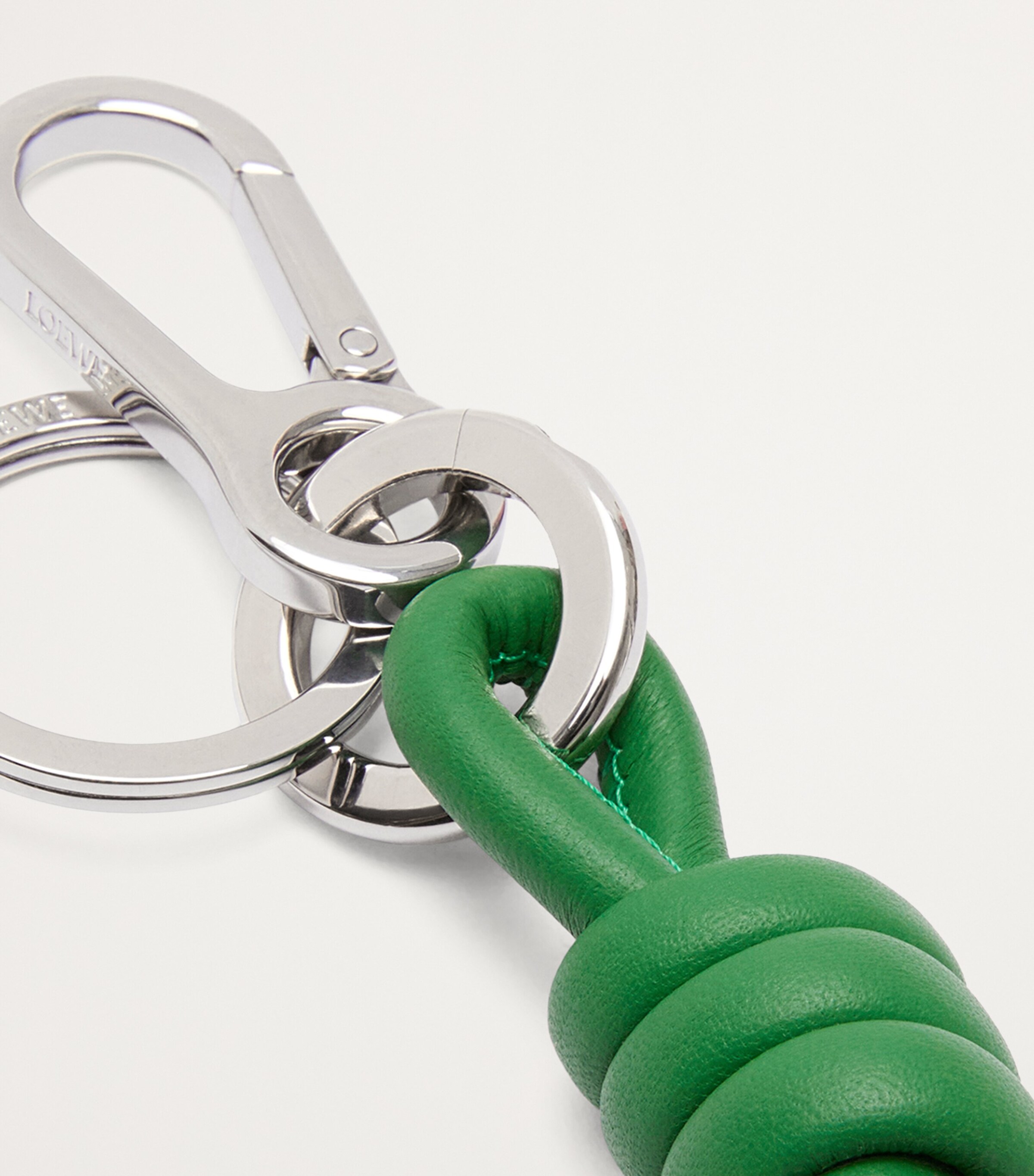LOEWE Green Leather Knot Charm Keyring | Harrods AU