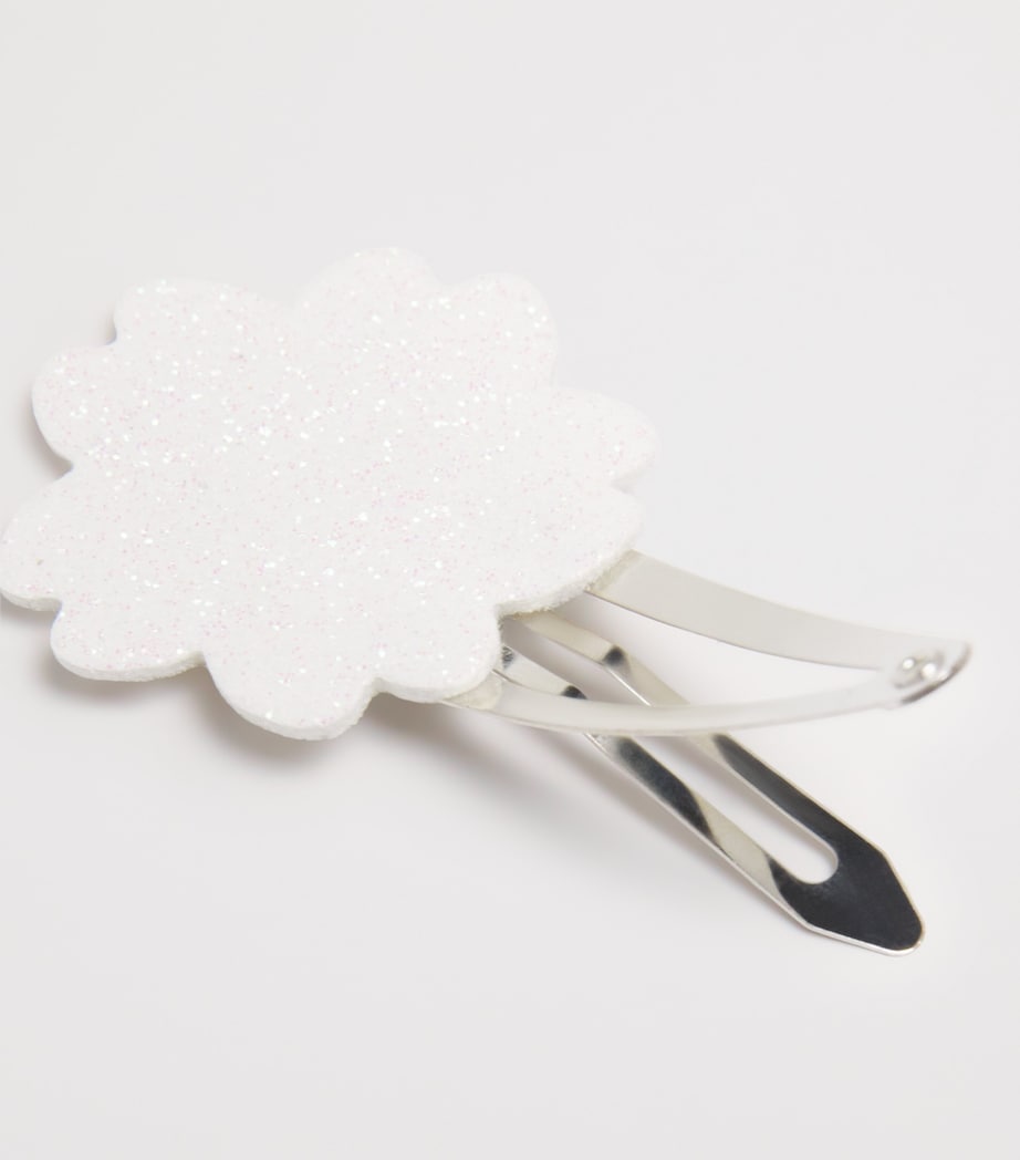 Glitter Flower Hair Clips (Set of 2) 13NACRE Image 3