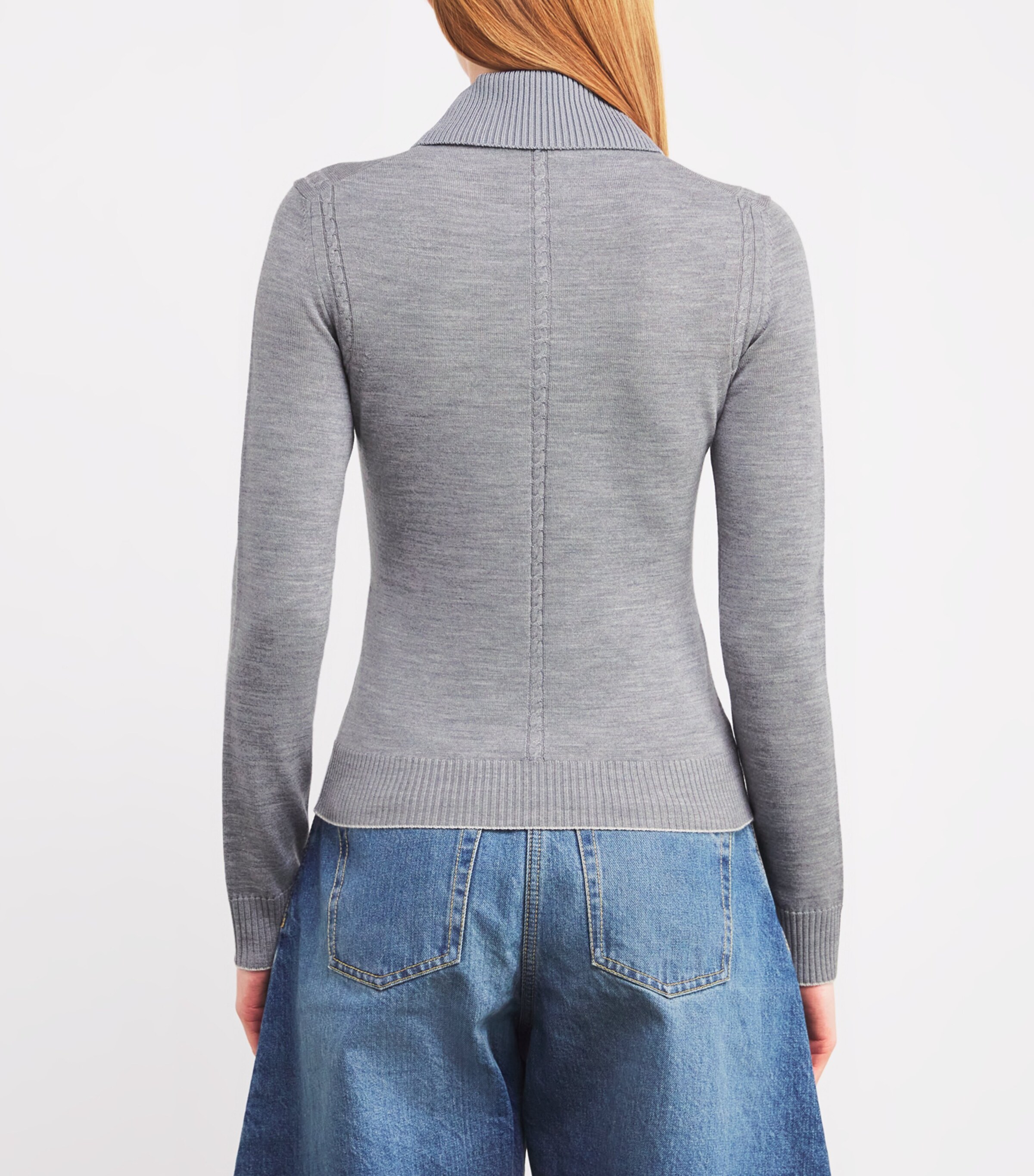 Jacquemus Womens Wool-Blend Tricot Sweater Grey Image 4