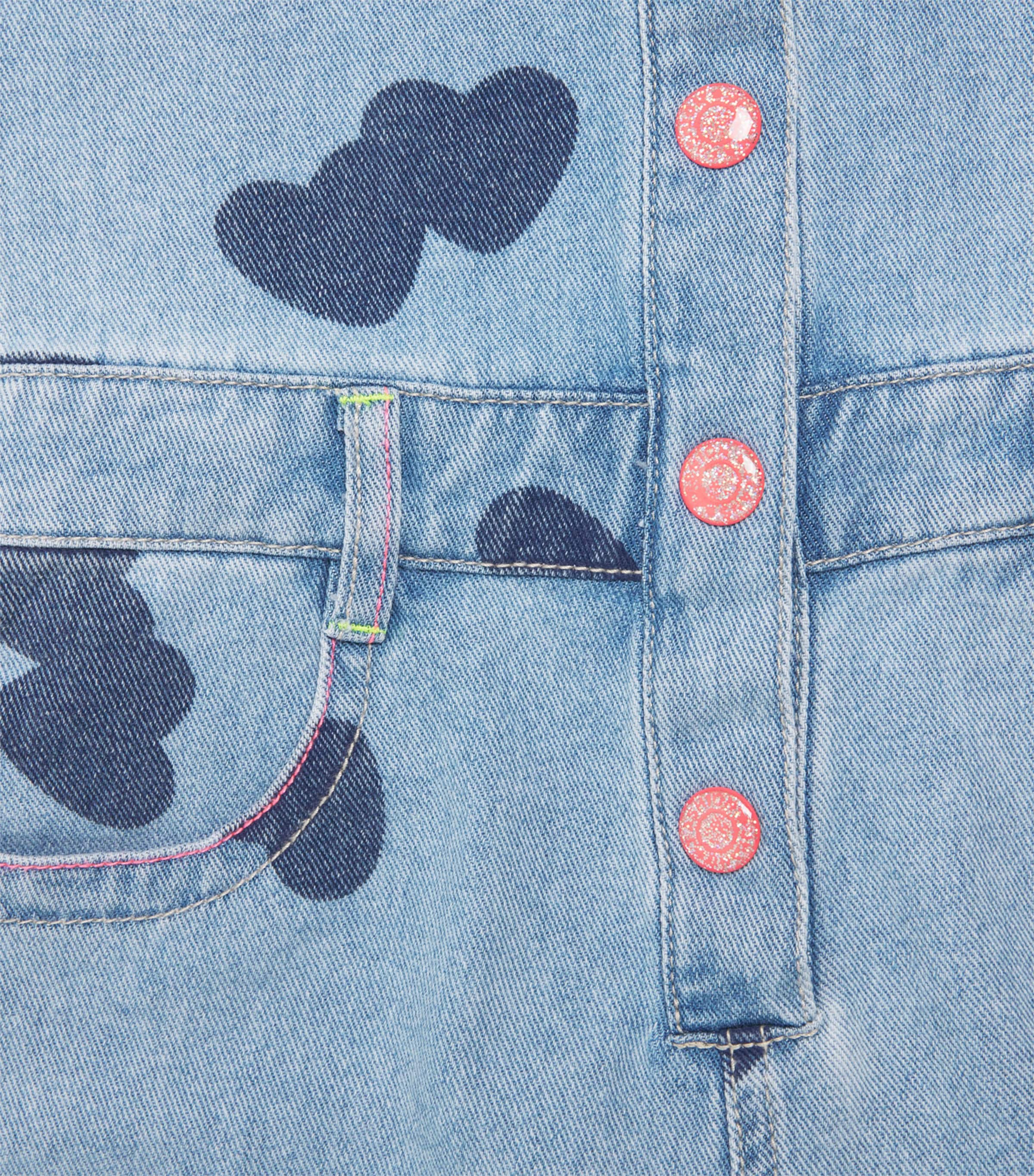 Denim Heart Print Playsuit (2-12 Years) Z18DBLE STONE+BLEACH Image 3