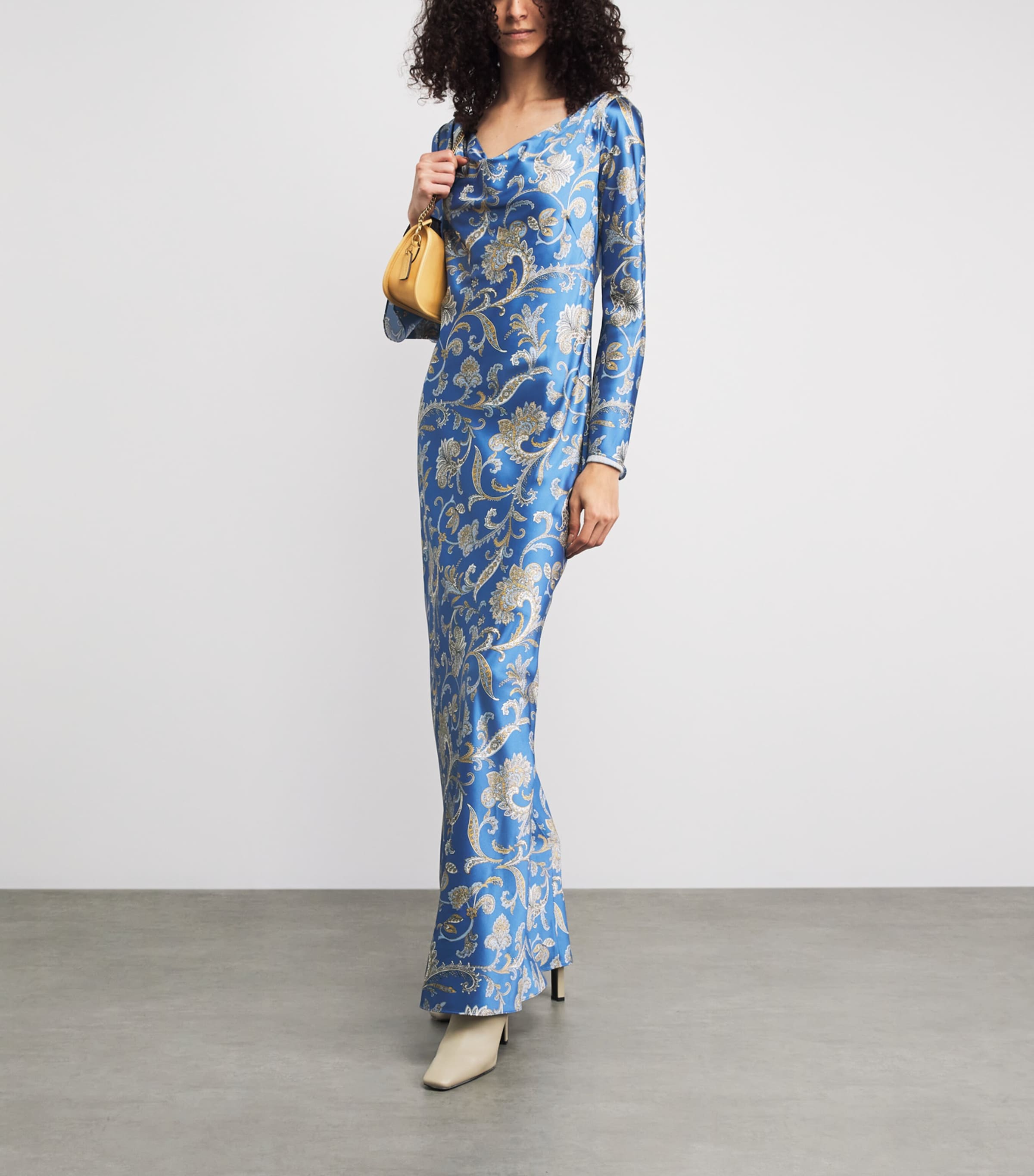 Veronica Beard Womens Silk-Blend Paisley Ember Maxi Dress Blu Coast Mlti Image 2