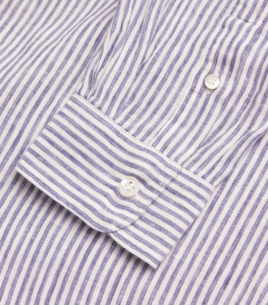 Linen Stripe Shirt STOA-WHT/NAV STRIPE Image 5