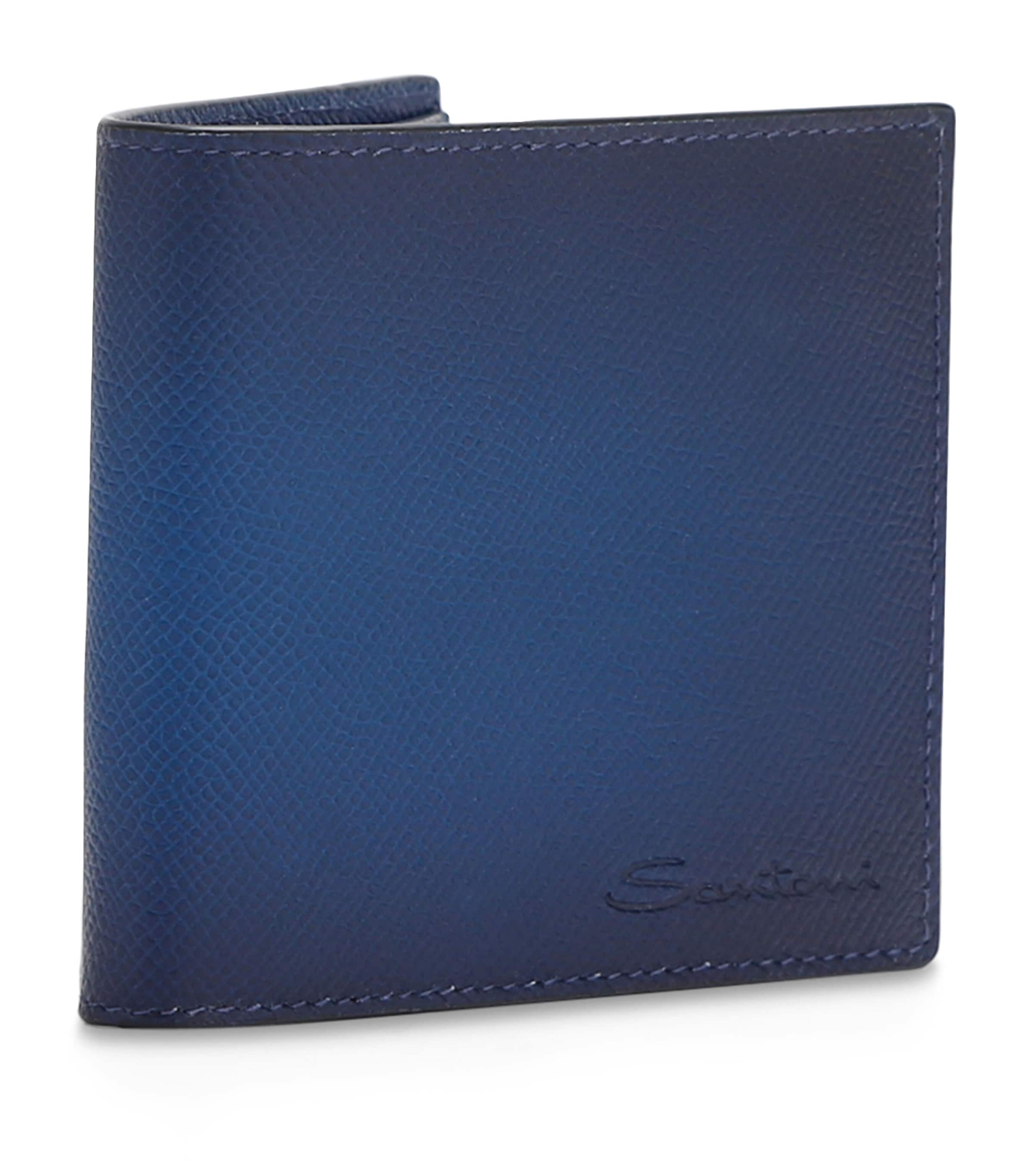 Leather Ombré Bifold Wallet NAVY Image 3