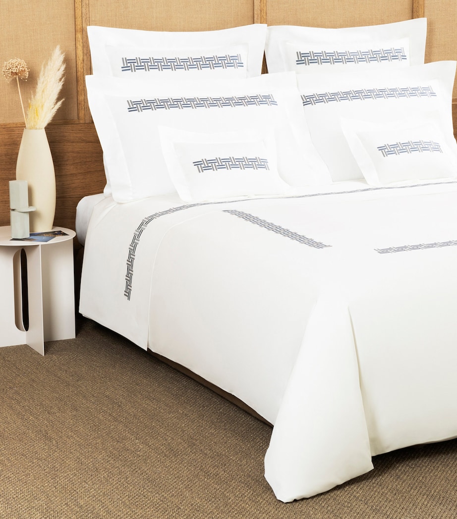 Basket Weave Queen Duvet Cover (240cm x 220cm) 8E23 - STEEL BLUE/GR Image 3