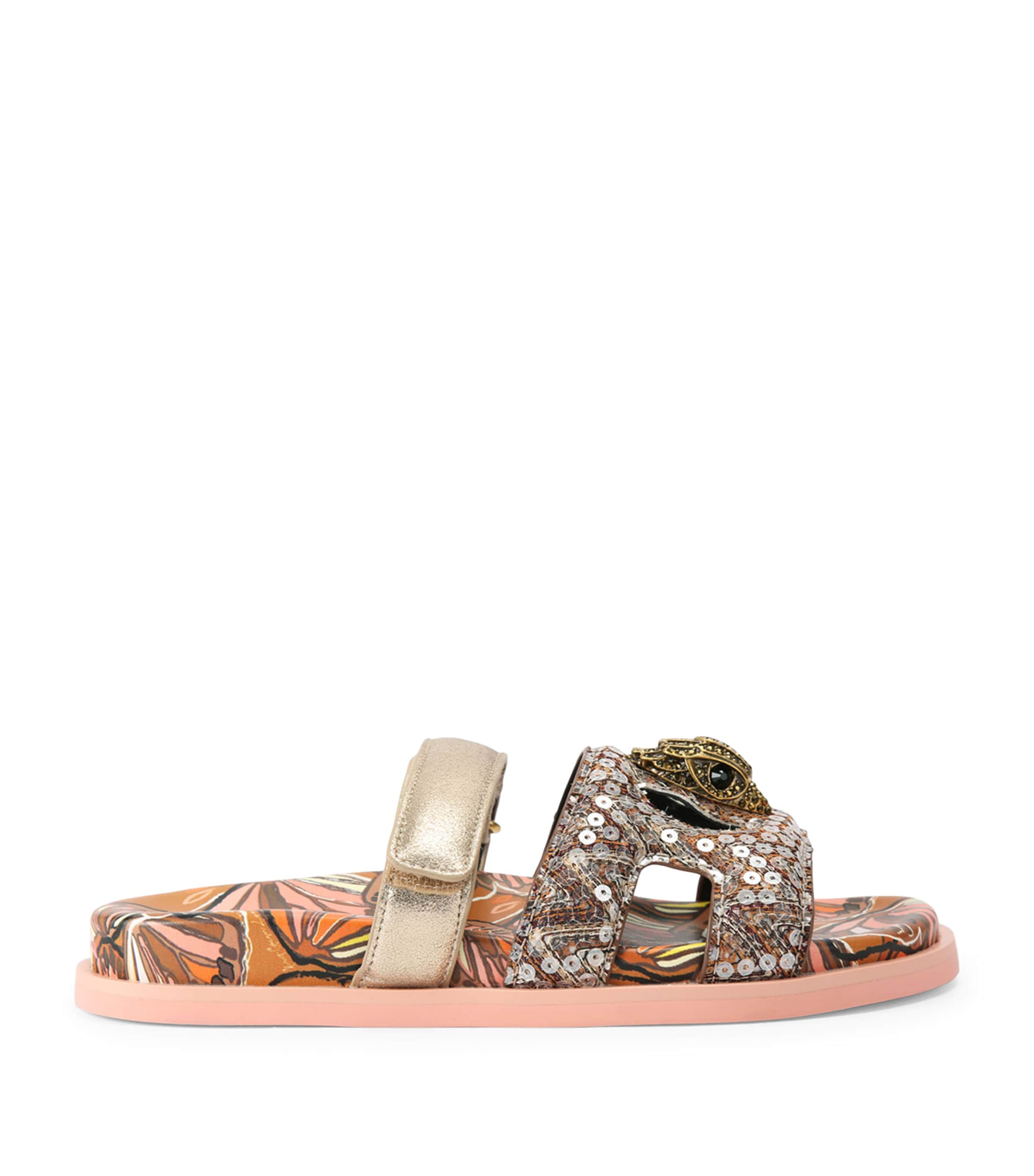 Kurt Geiger London Leather Cut-Out Eagle Sandals Brown/oth Image 1