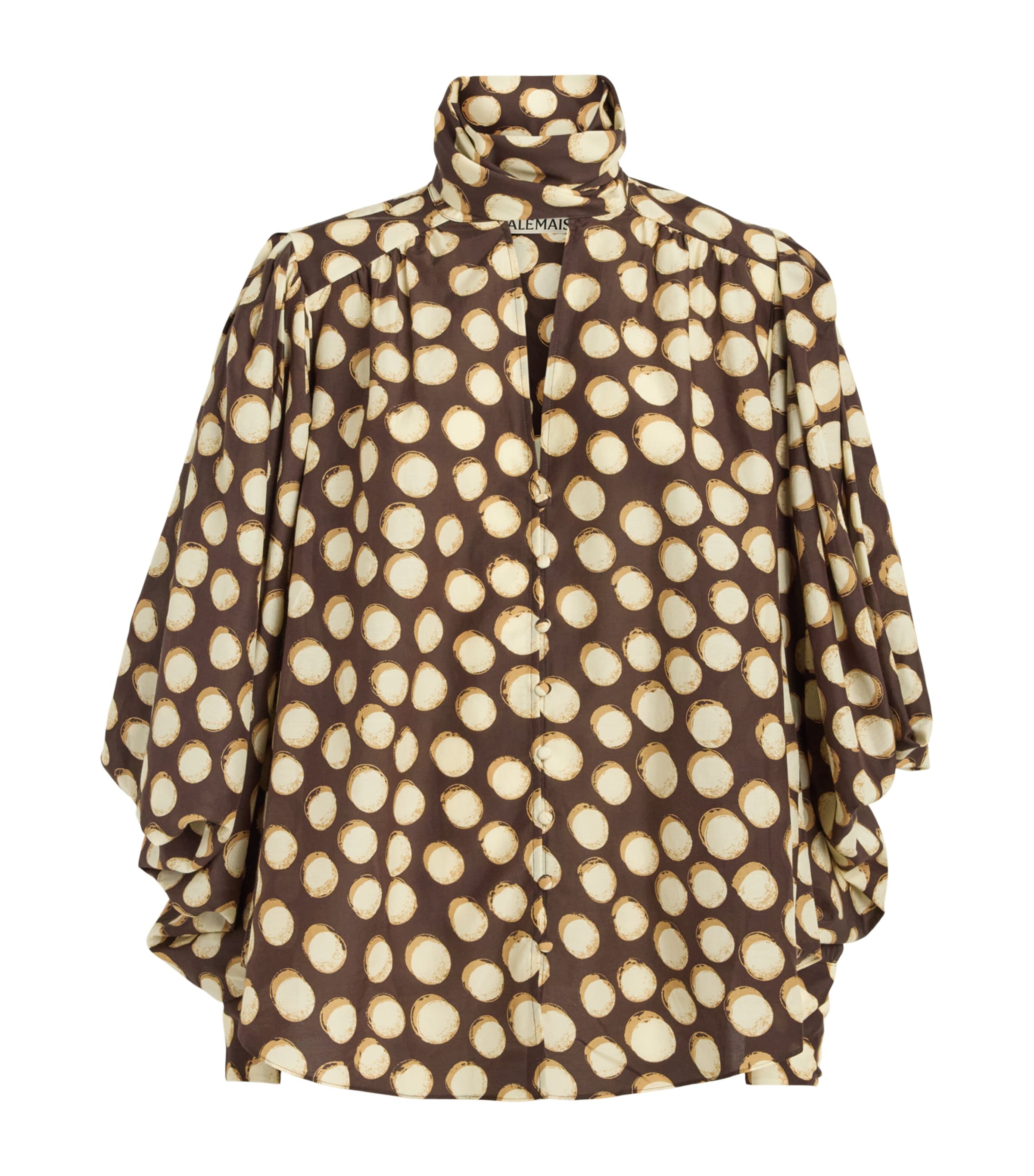 ALEMAIS Womens Cotton-Silk Paula Blouse Chocolate Image 1