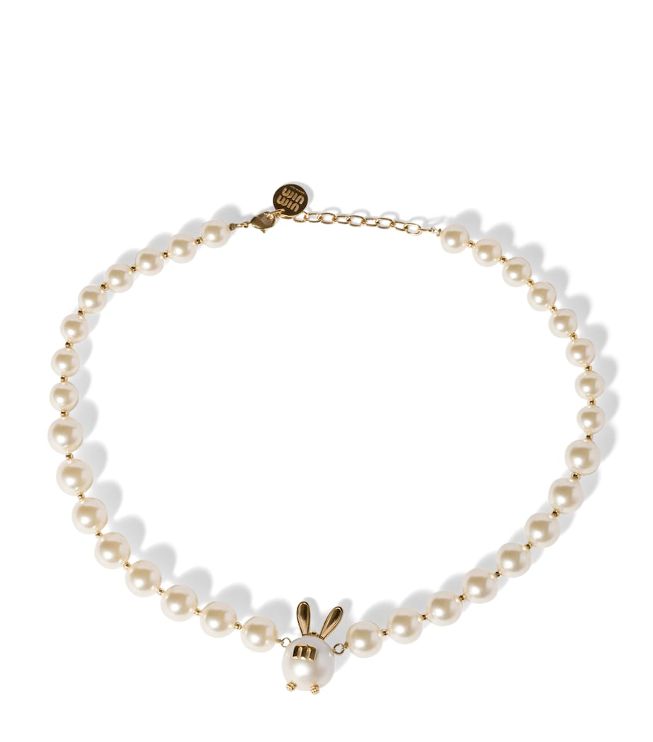 Miu Miu Pearl-Effect Necklace Gold/silver Image 1