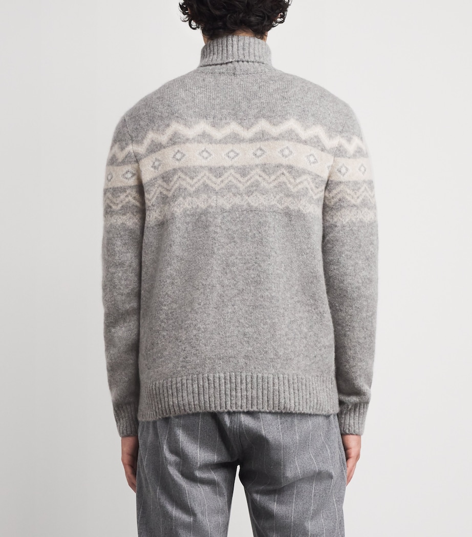 Cashmere-Blend Jacquard Sweater GRIGIO CHIARO, SABBI Image 4