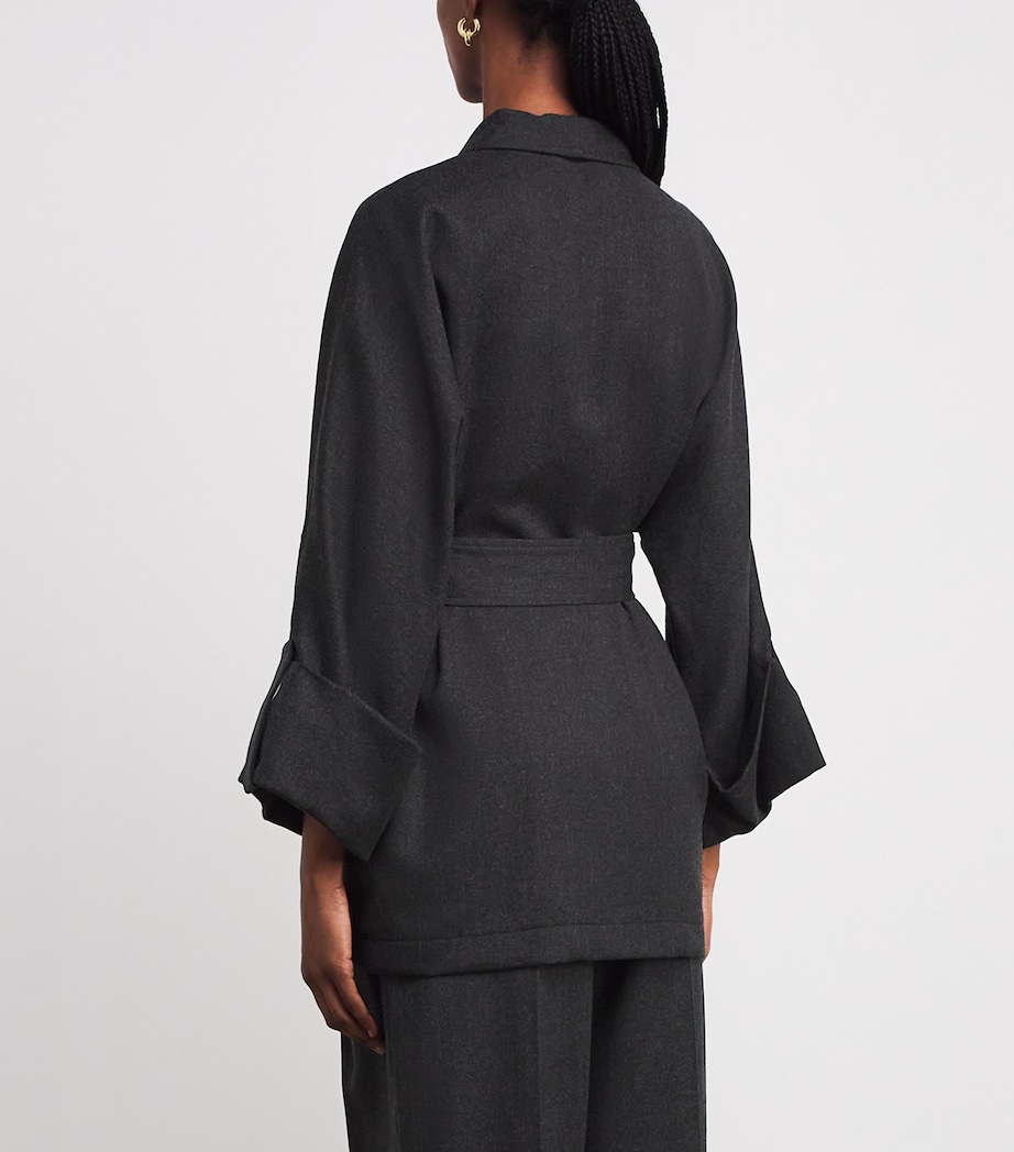 Wool-Blend Belted Jacket CARBONE Image 4