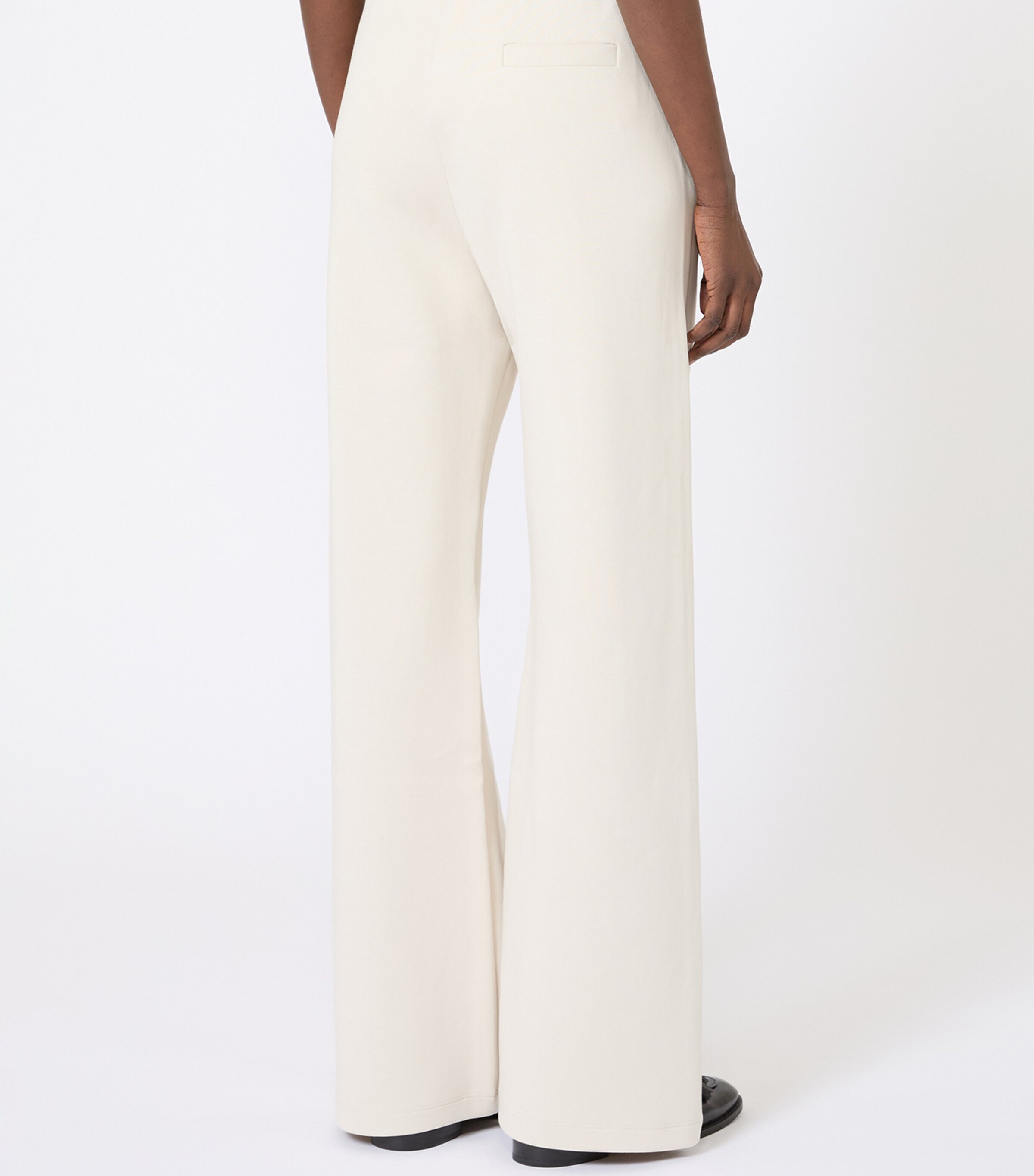 Max Mara Womens Cotton-Blend Sweatpants Ecru Image 3