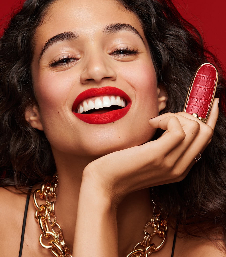 Croc-Embossed Rouge G Lipstick Case LE CROCO Image 5