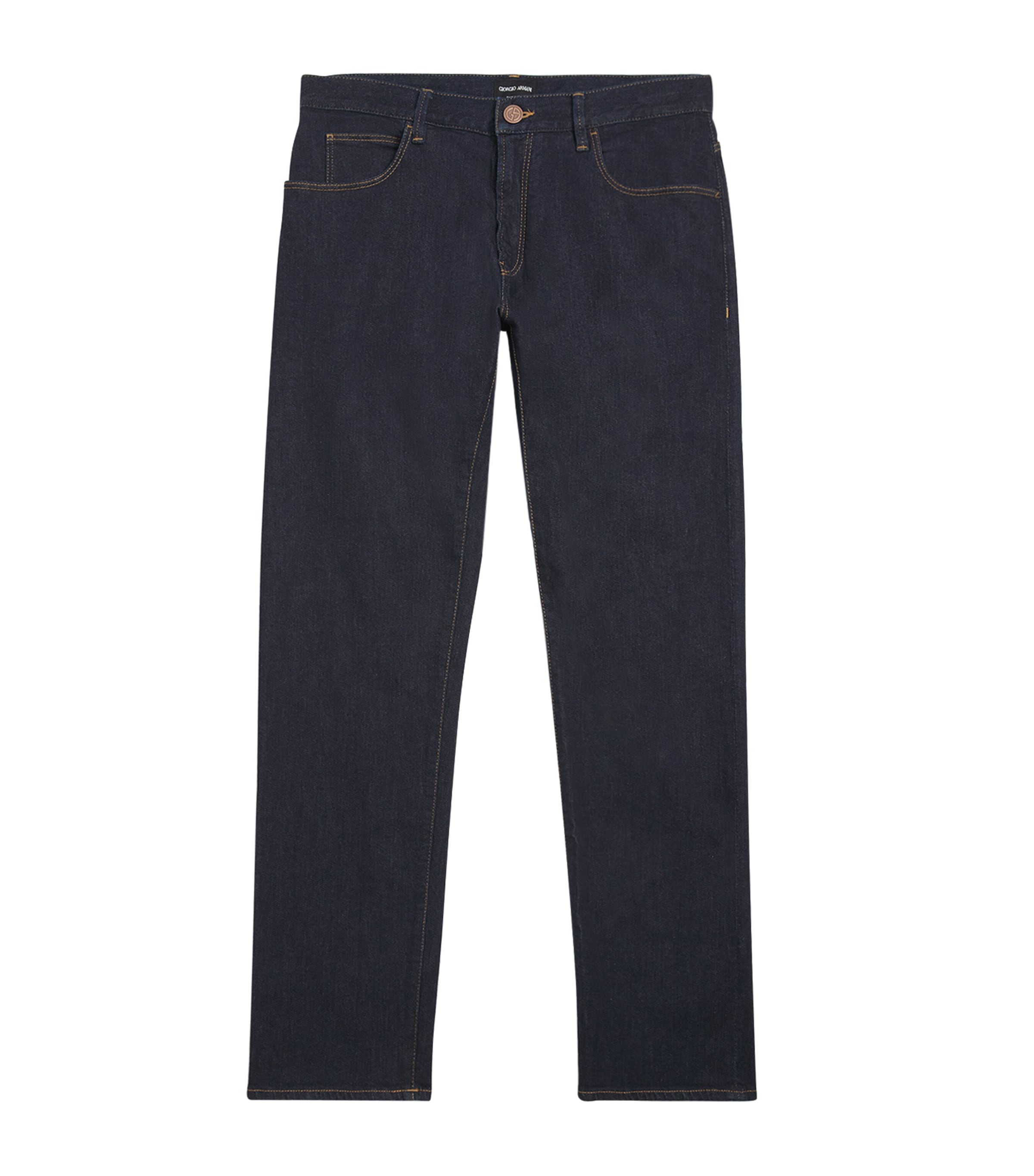 Giorgio Armani Stretch-cotton Straight Jeans In Blue