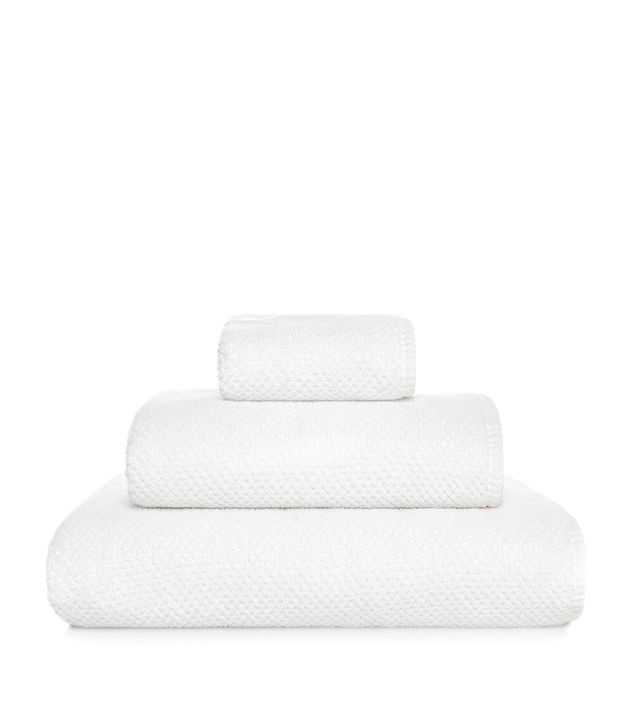 Bee Waffle Extra Large Hand Towel (50cm x 100cm) WHITE Image 1